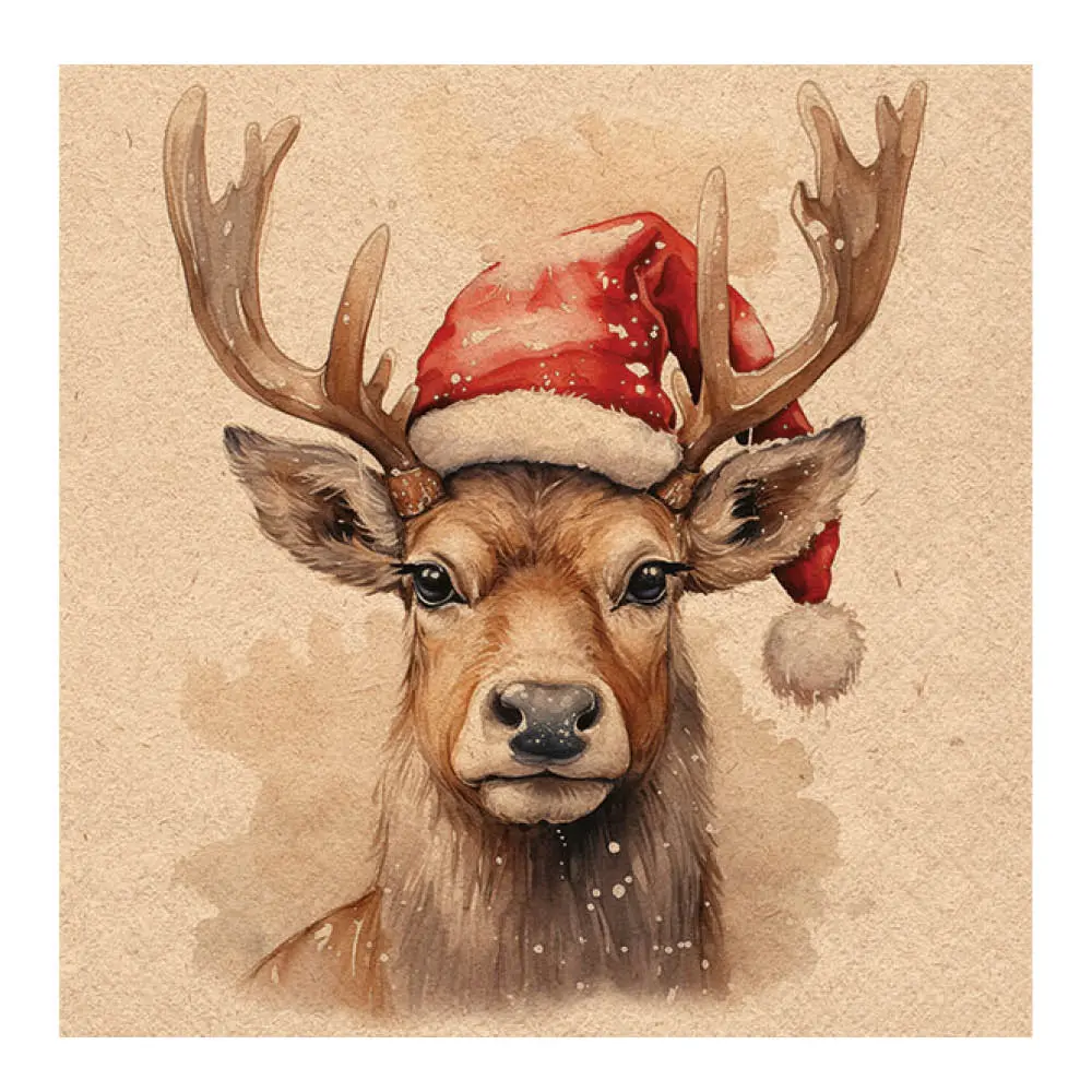 Lautasliina 33x33 cm 20 kpl Deer with Santa Hat