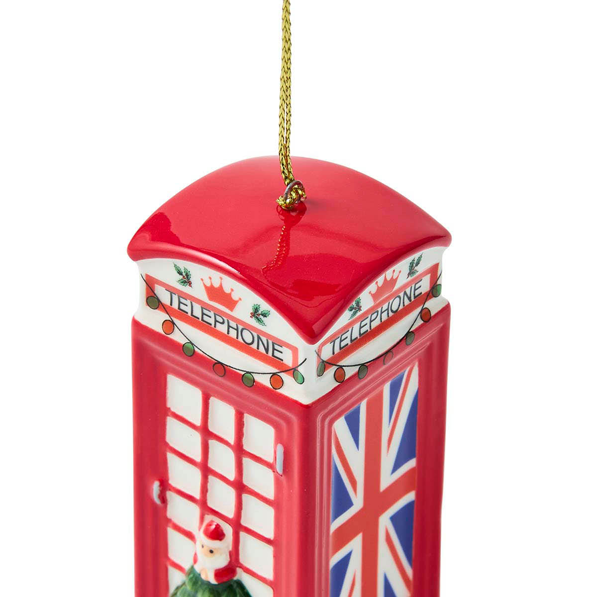 Spode Christmas Tree juletrepynt British Phone Box