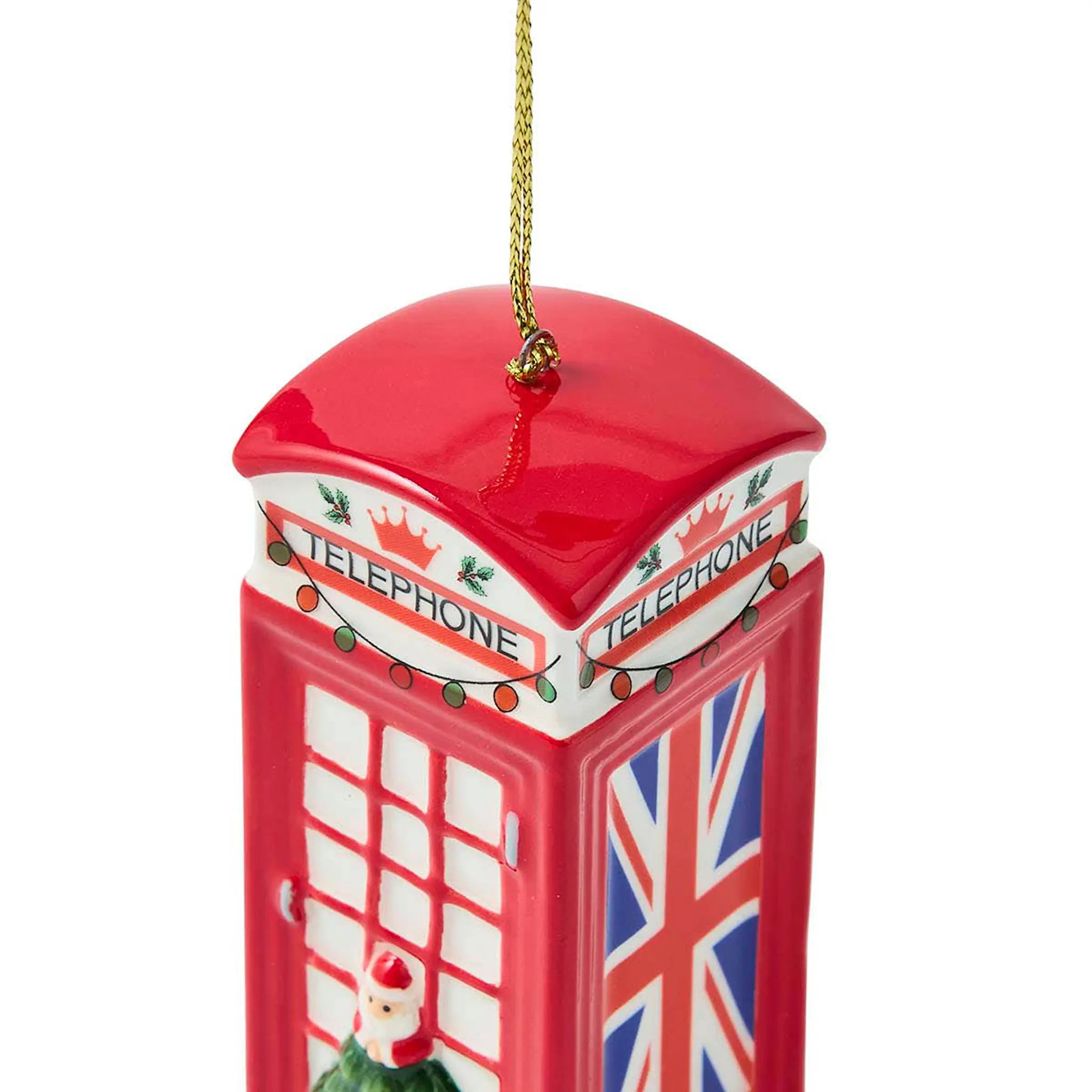 Spode Christmas Tree juletrepynt British Phone Box