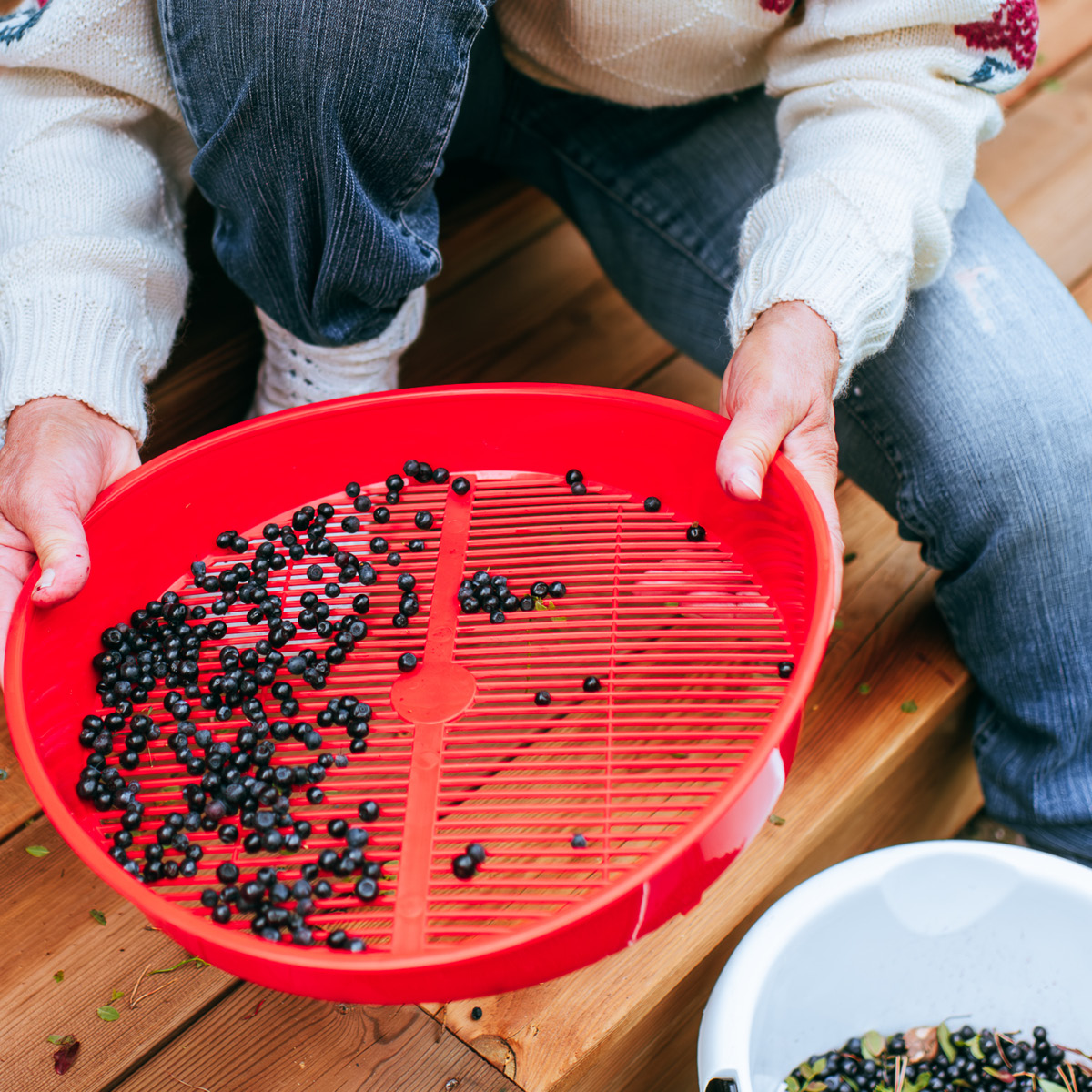 Marjukka Bärrensare med höga kanter 35 cm röd