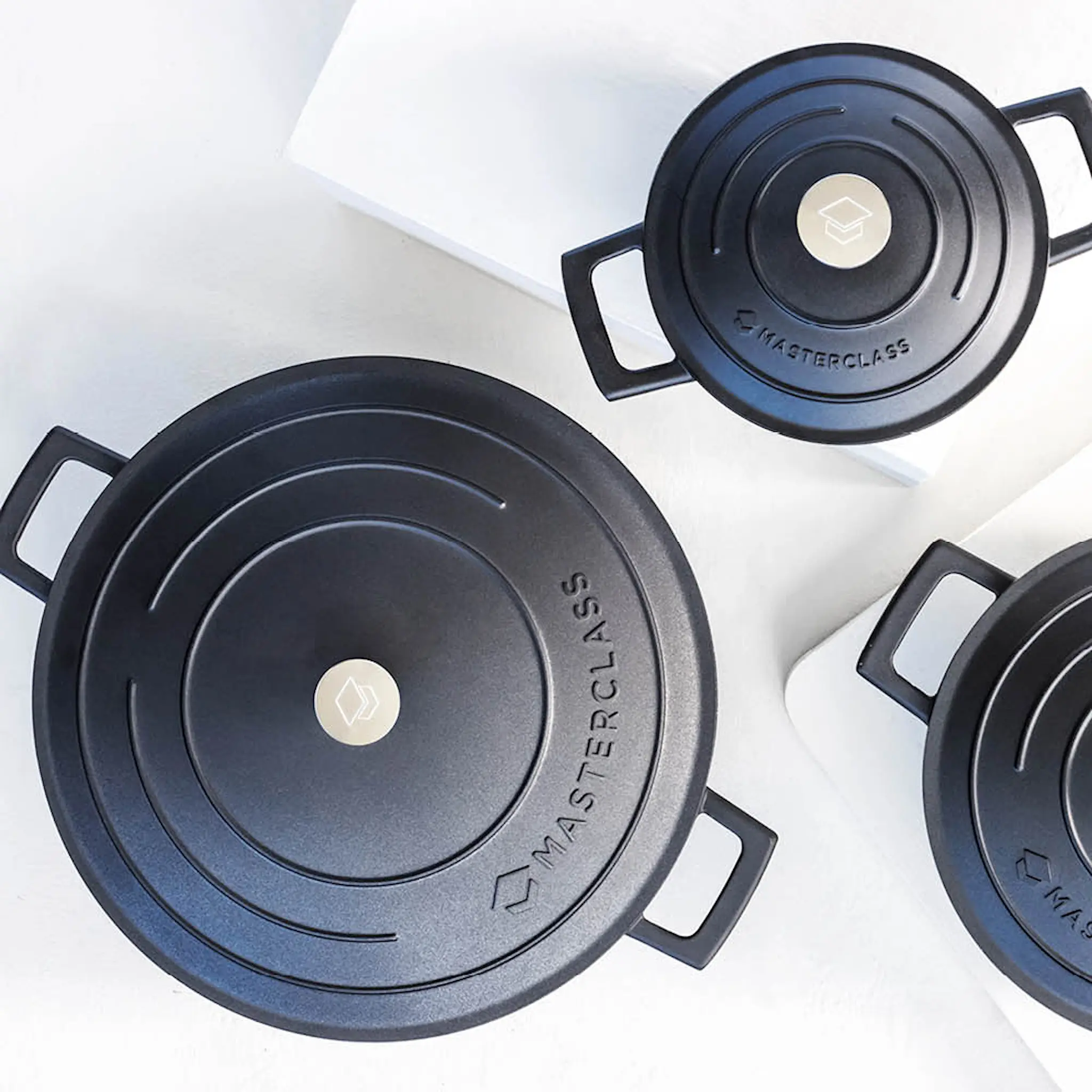 MasterClass Cast Aluminium låg gryta 5 L svart