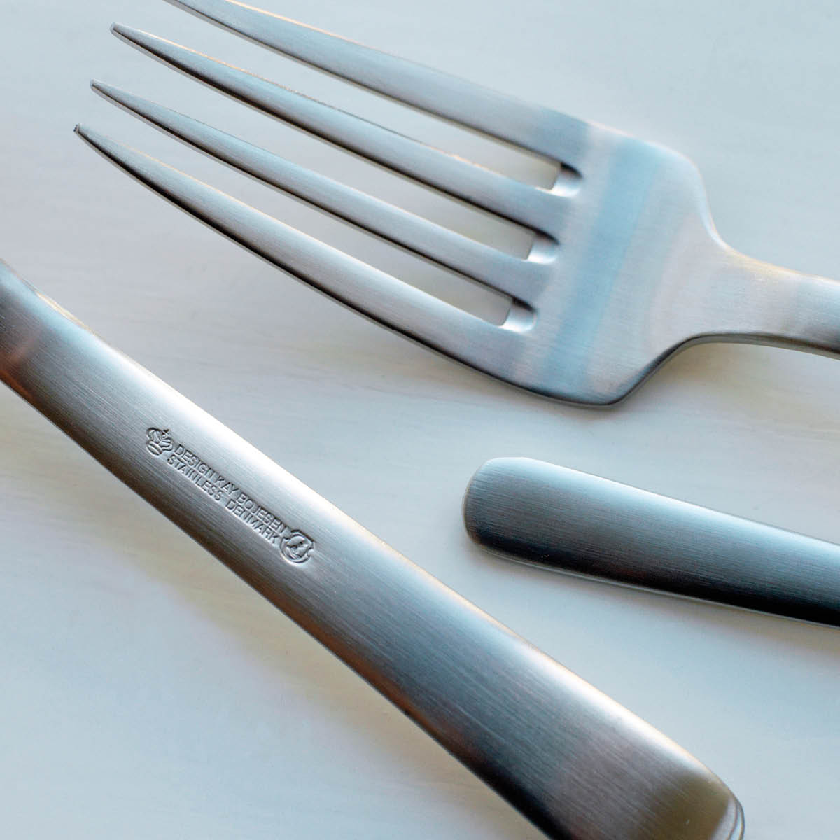 Kay Bojesen Grand Prix matgaffel 19 cm matt stål