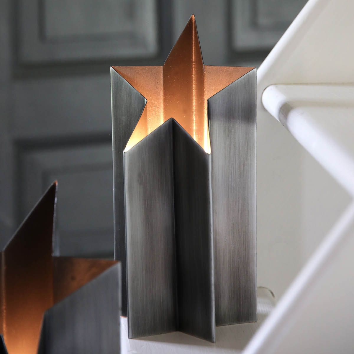 Markslöjd Asteri bordstjärna lampa 27 cm antikt tenn