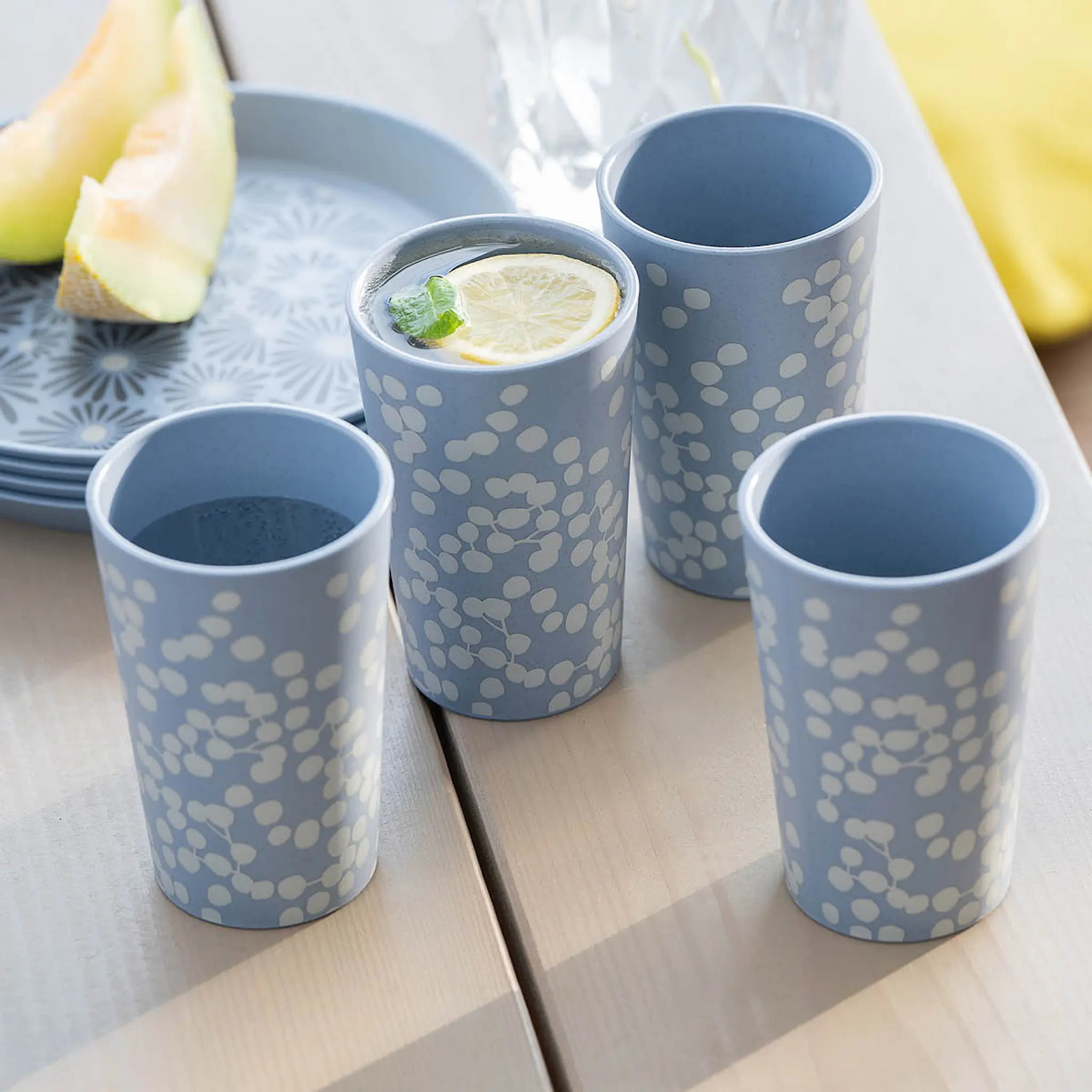 Koziol Blomster servis 16 delar nature flower blue