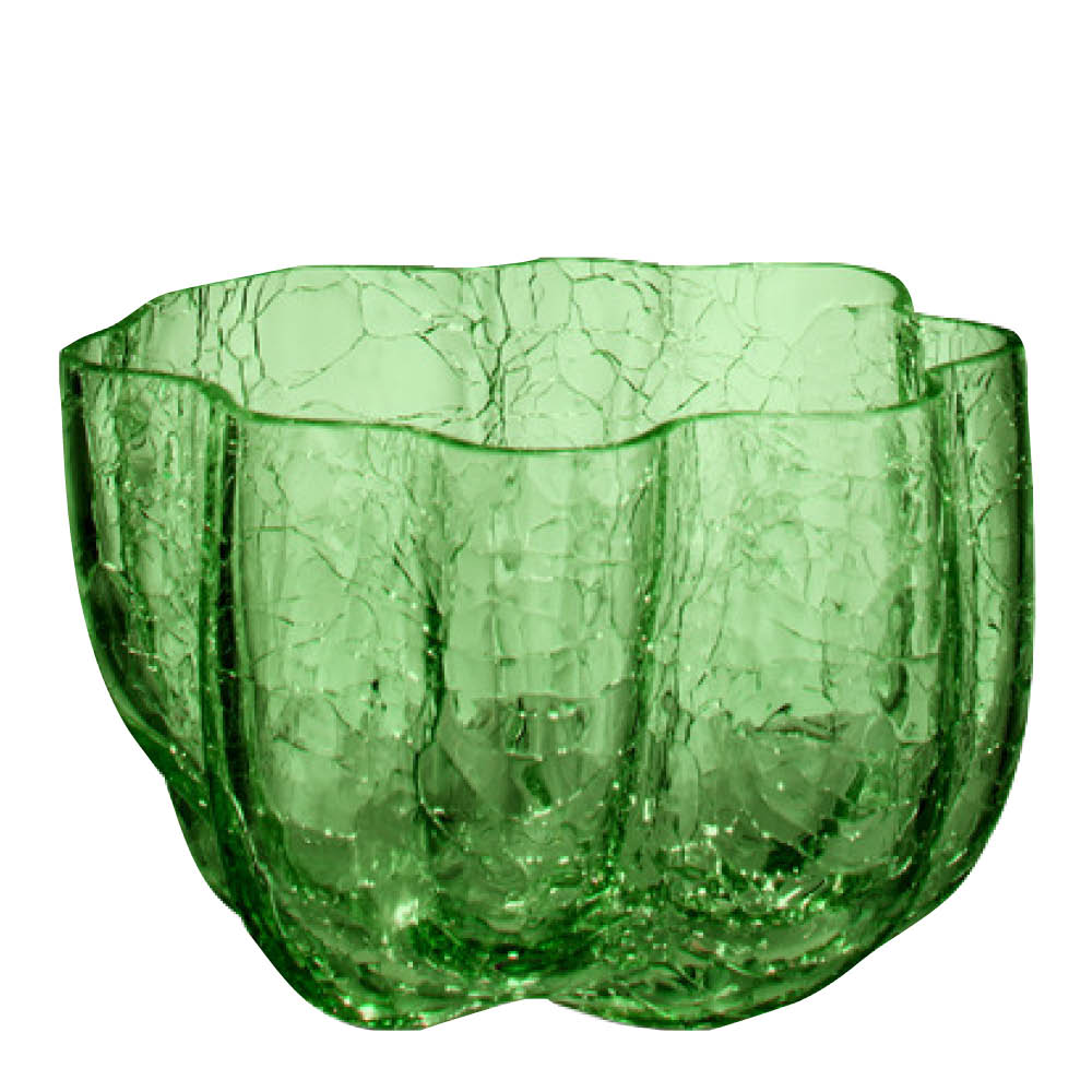 Kosta Boda - Crackle tuikkulyhty 5,8 cm tummanvihreä