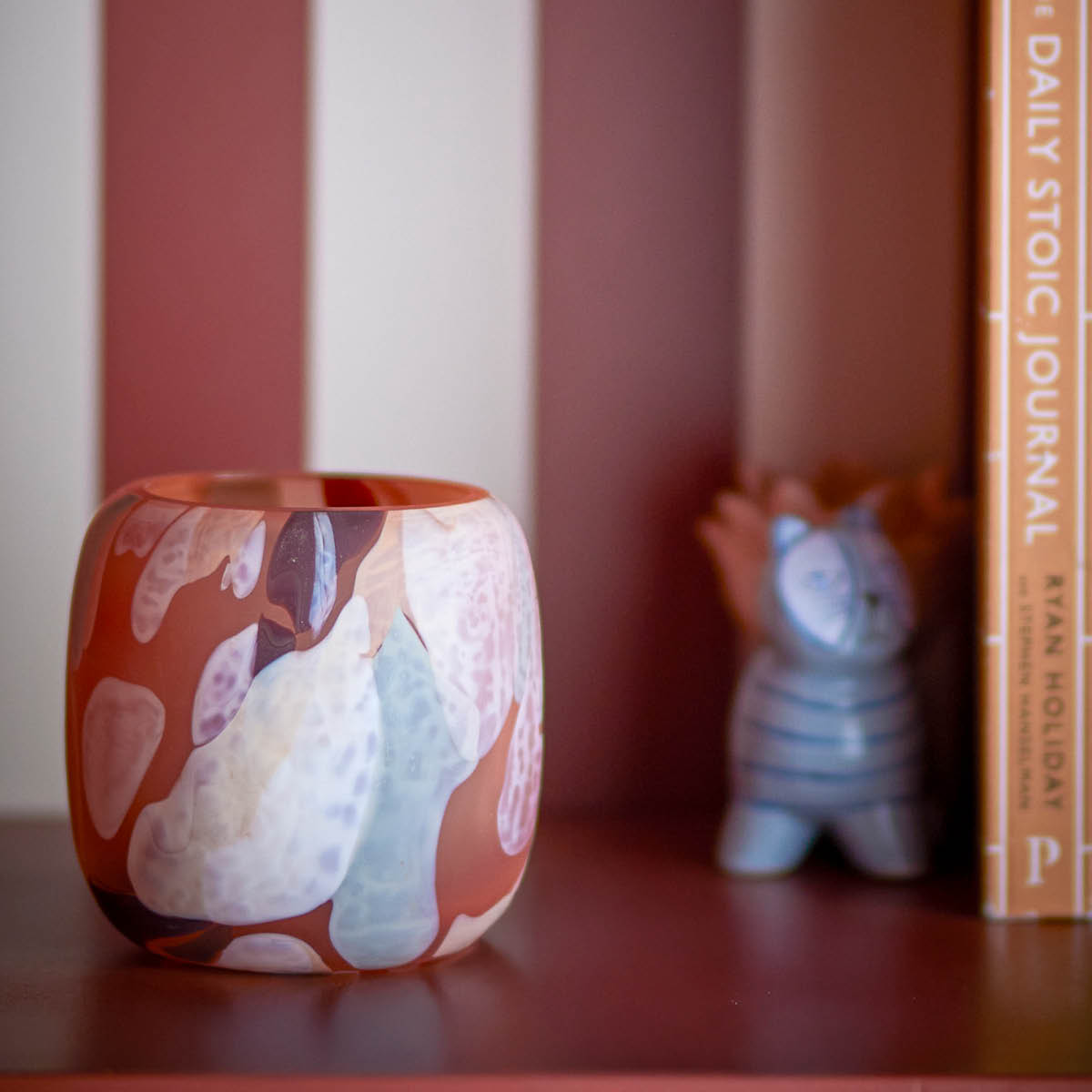 Bloomingville Ljuslykta Karan 9x9,5 cm rosa