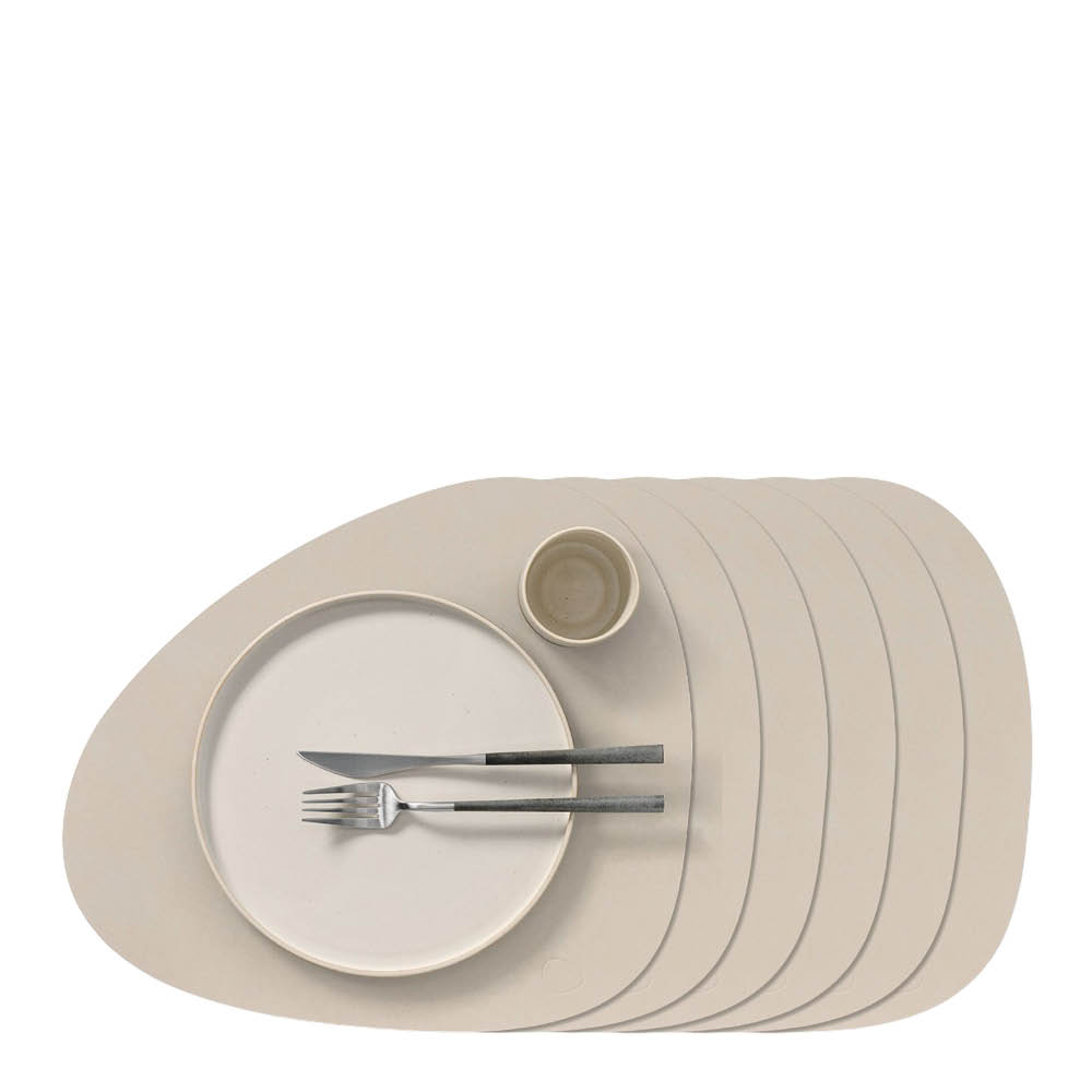 LIND DNA Nupo Curve bordstablett 37x44 cm 6-pack Oyster White