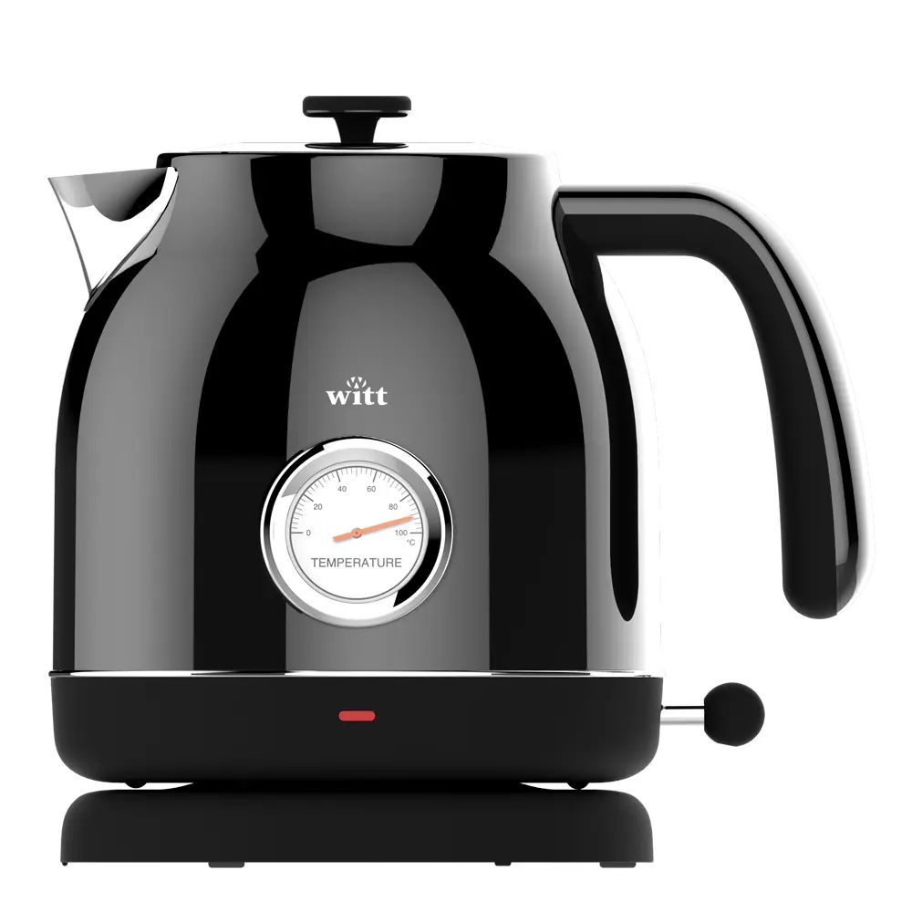 Premium Retro Vedenkeitin 1,5 L Musta