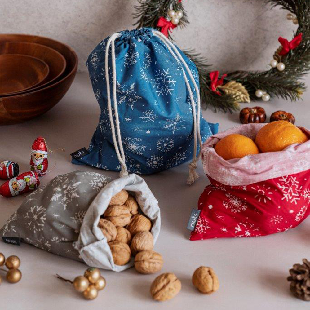 Nuts Innovations Frukt & grøntpose 3 stk vinterprint