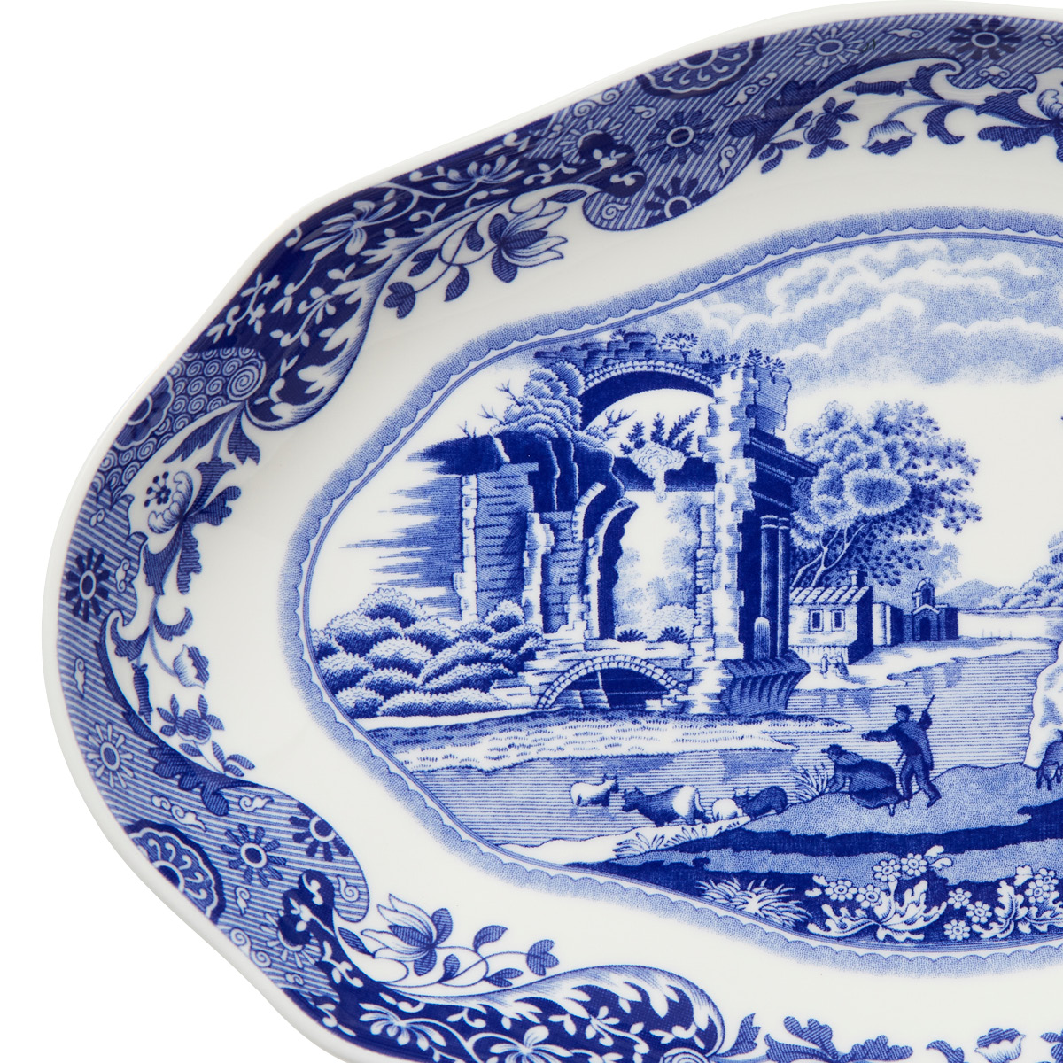 Spode Blue Italian Soikea lautanen 21 cm Sininen/Valkoinen