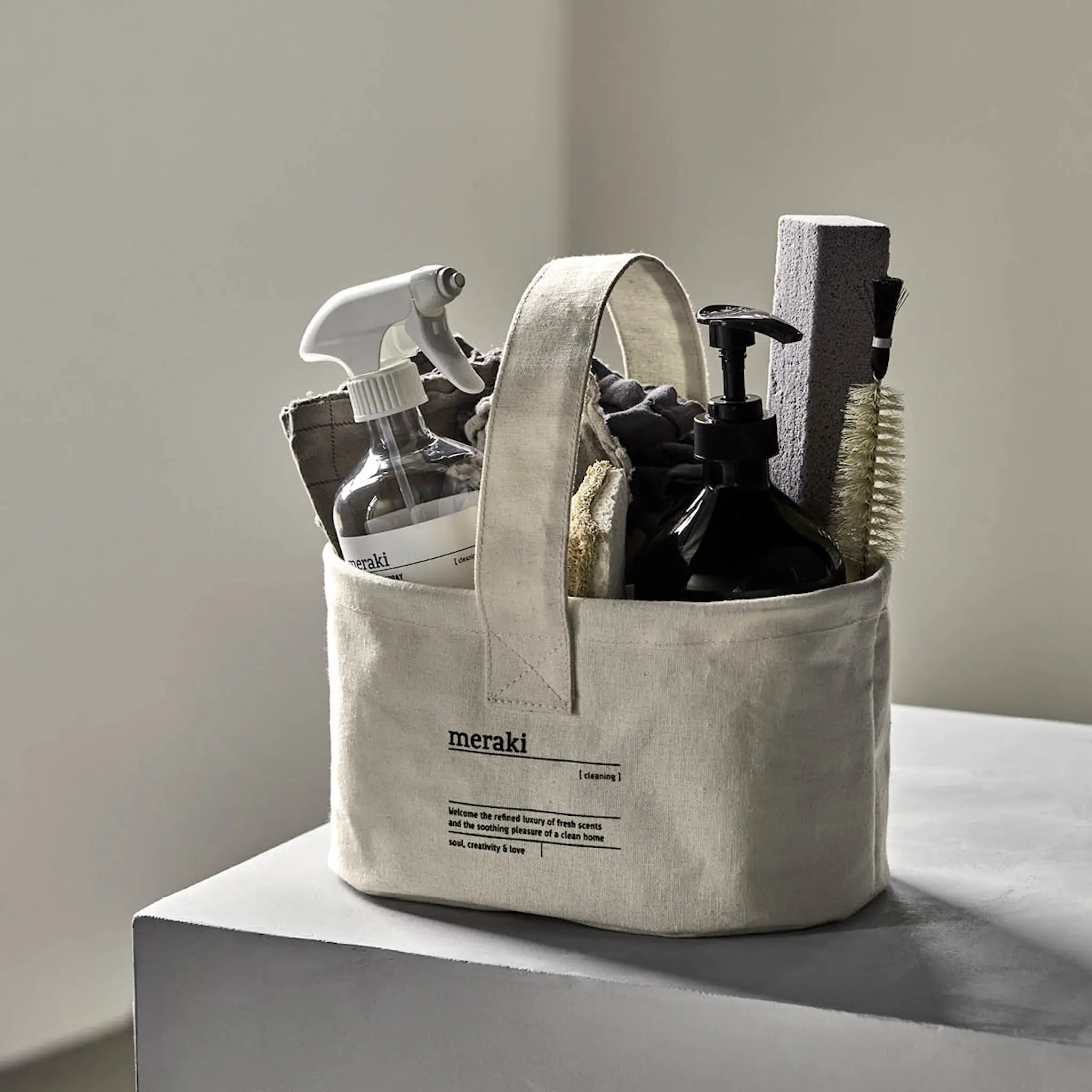 Meraki Förvaringskorg textil 25x16,5x15 cm vit