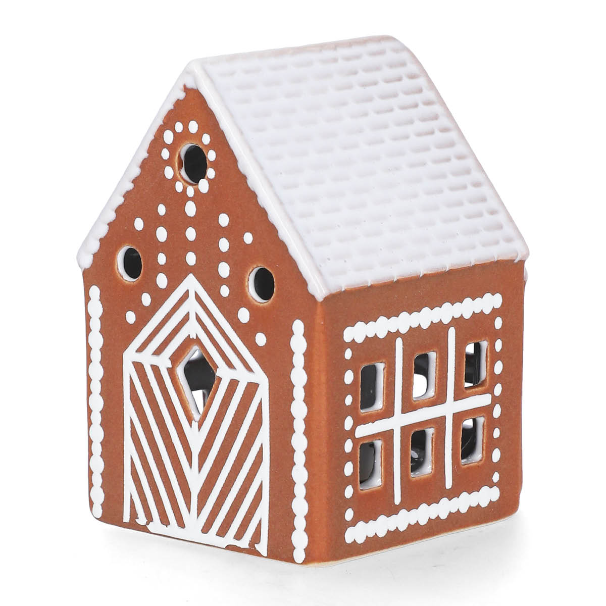 Kähler Gingerbread lyshus Kirke LED 8,5 brun