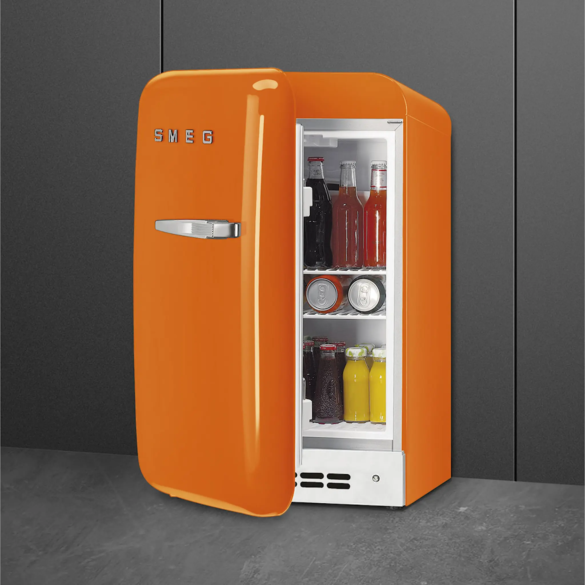 Smeg Minibar FAB5L venstrehengt oransje hover