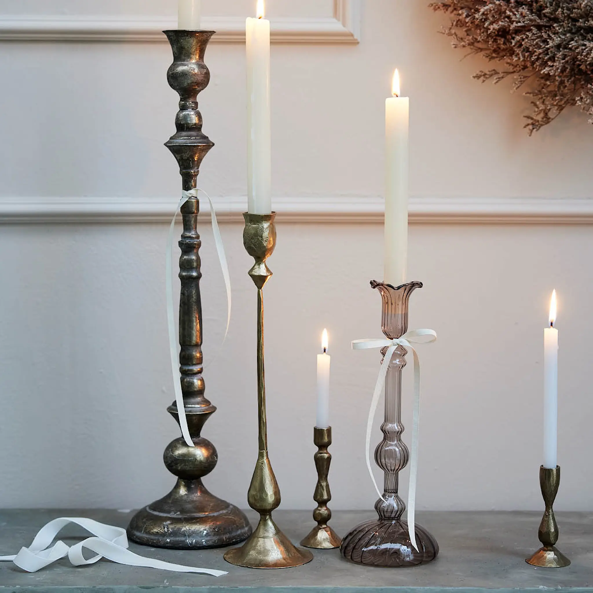 Lene Bjerre Misella ljusstake 49,5 cm antiksilver