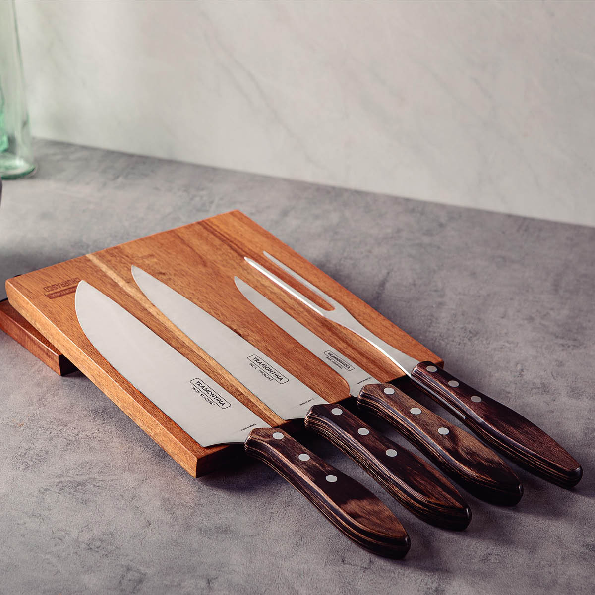 Tramontina Magnetisk knivholder med kniver tre