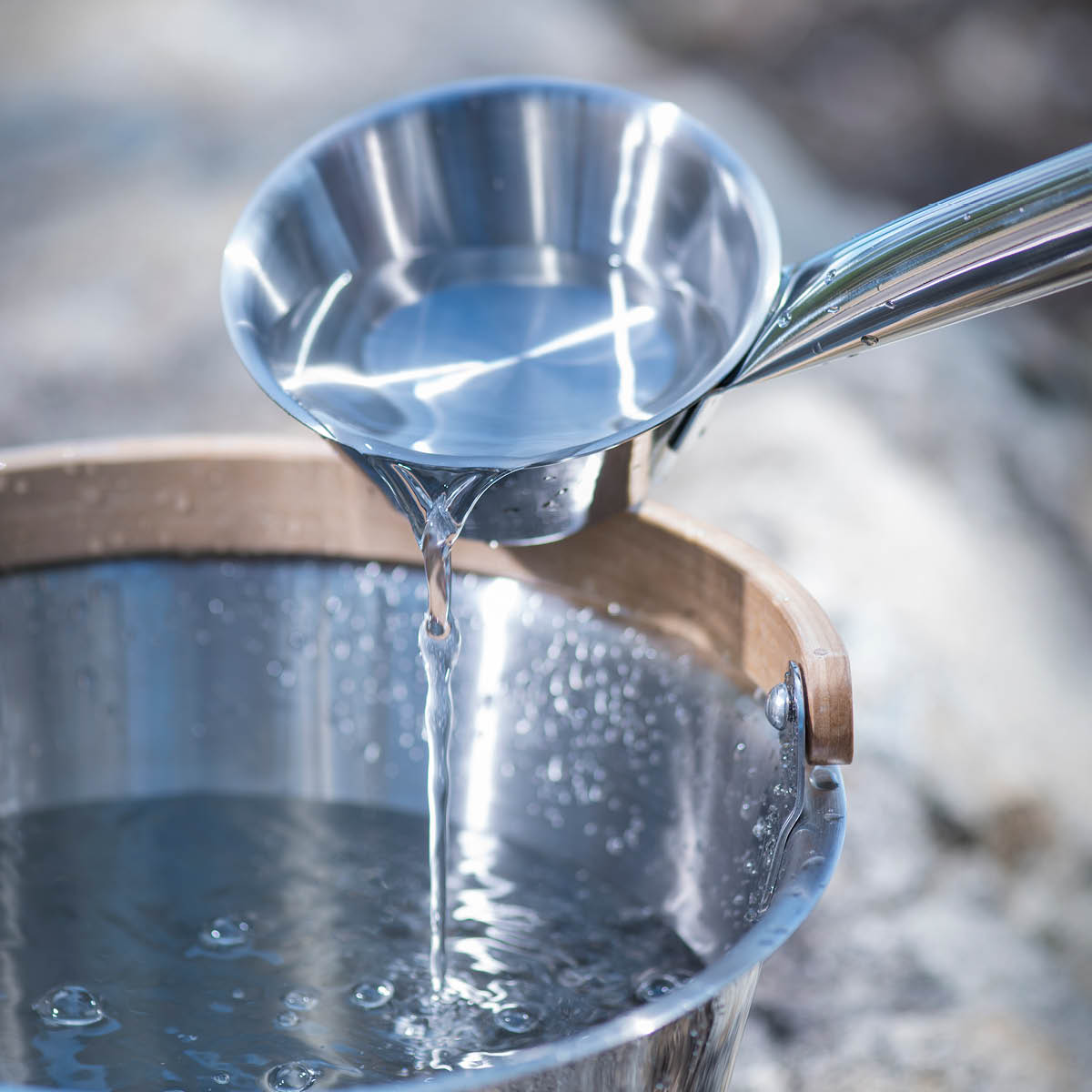 Rento Bastuskopa 50,5 cm stål/björk