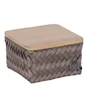 Top Fit Tiny förvaringskorg med lock 13x13x8 cm taupe