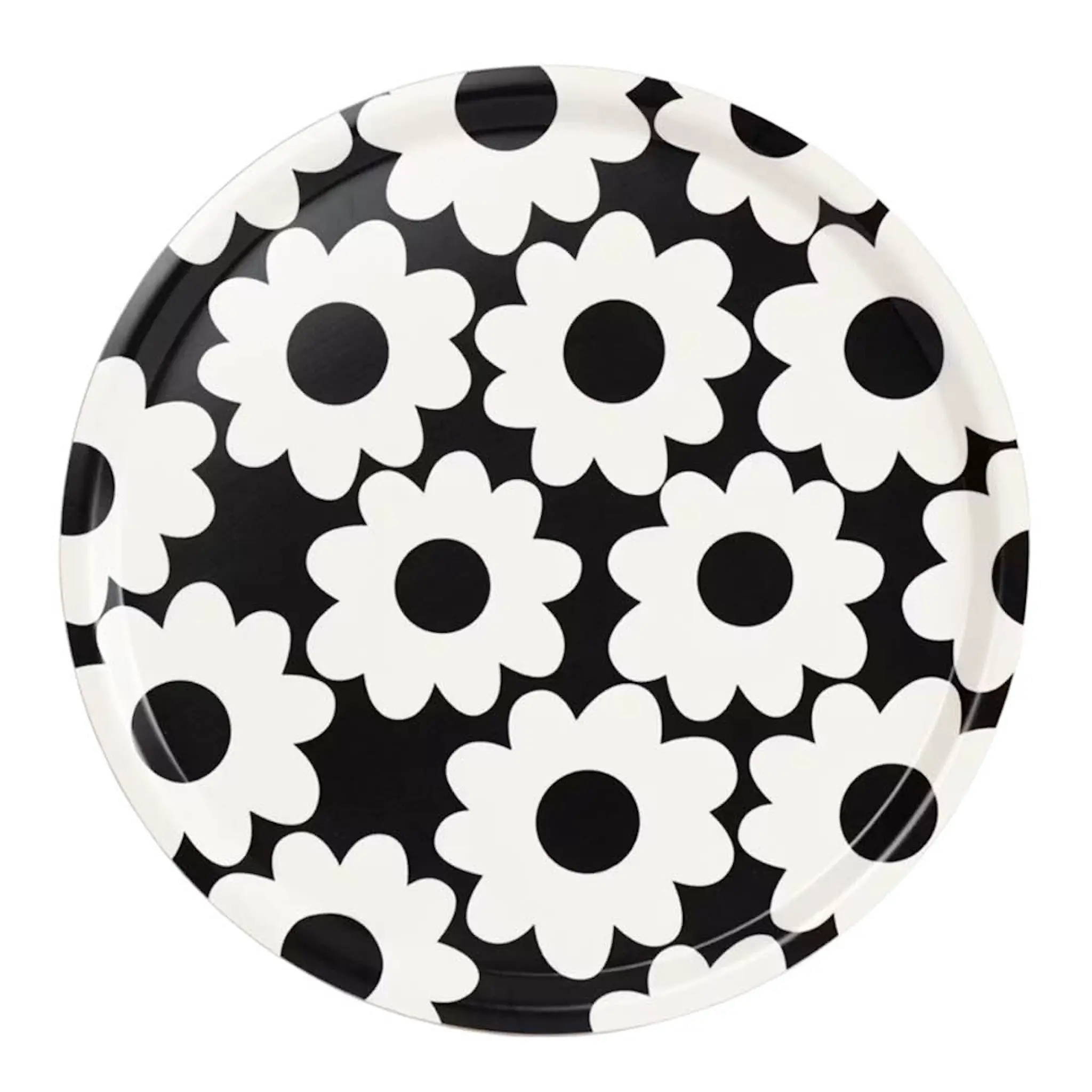 Rotor Design Flora Tarjotin 38x38 cm Musta/Valkoinen