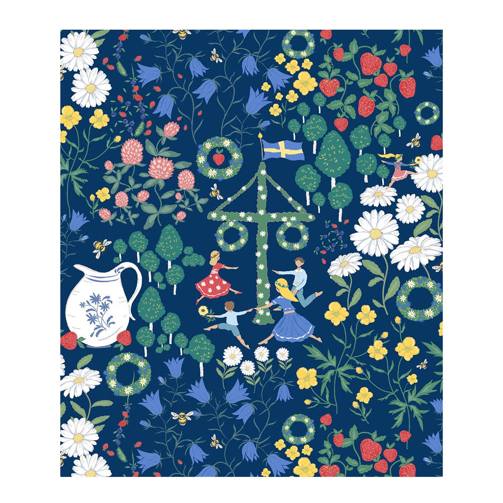 Arvidssons Midsommardans disktrasa 17x20 cm blå