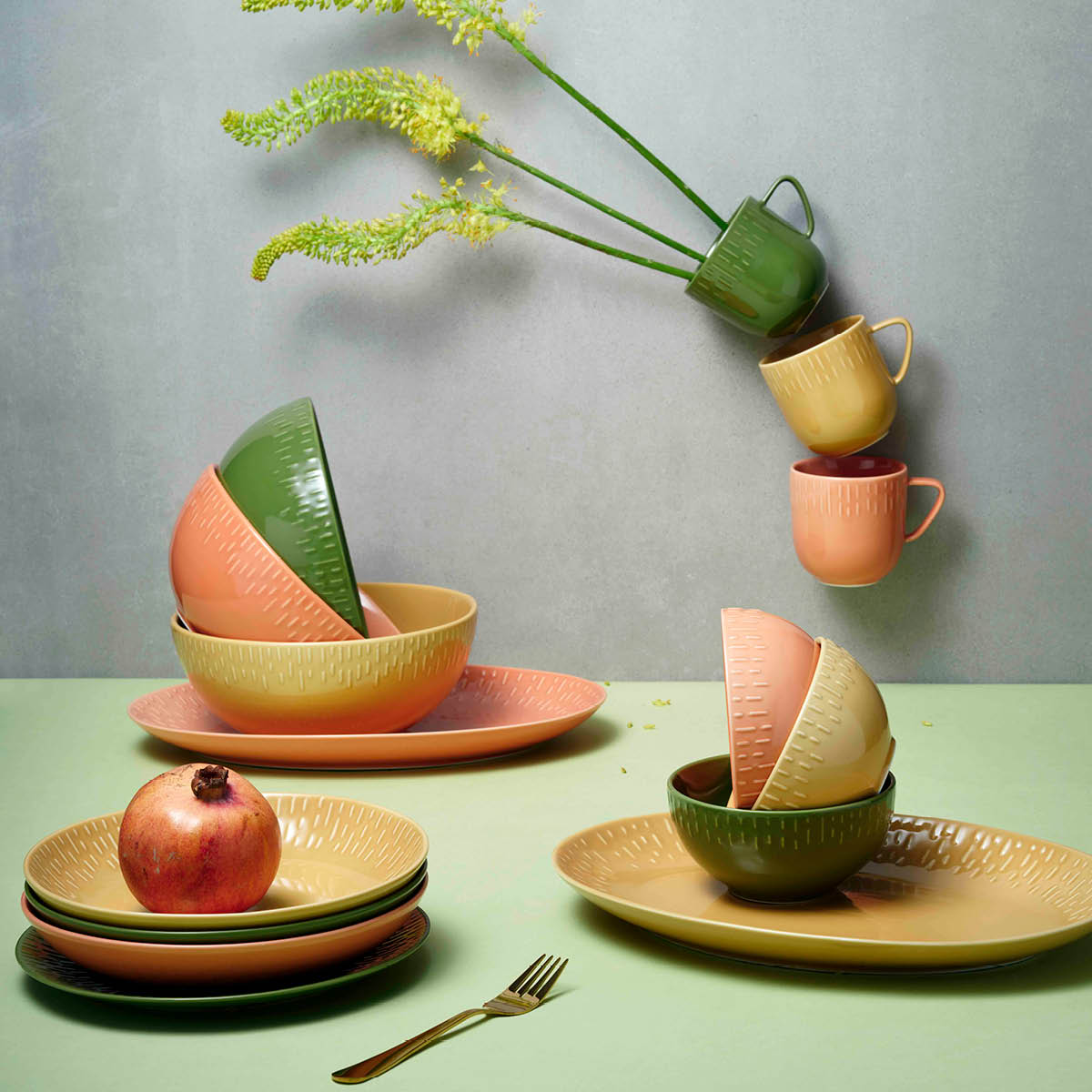 Aida - Life in colour Confetti pastatallerken 23 cm mustard