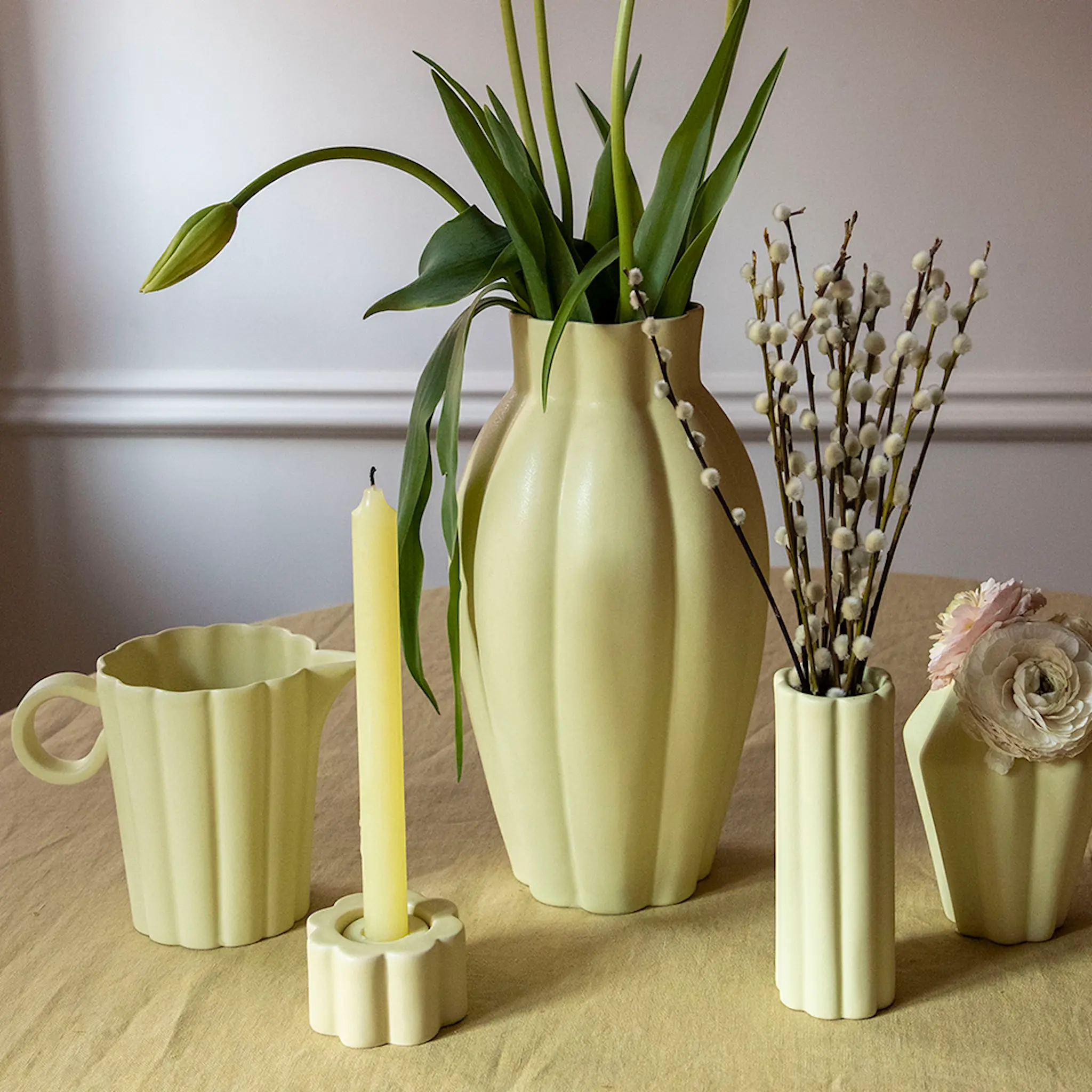 PotteryJo Birgit Vas 35 cm Pale Yellow