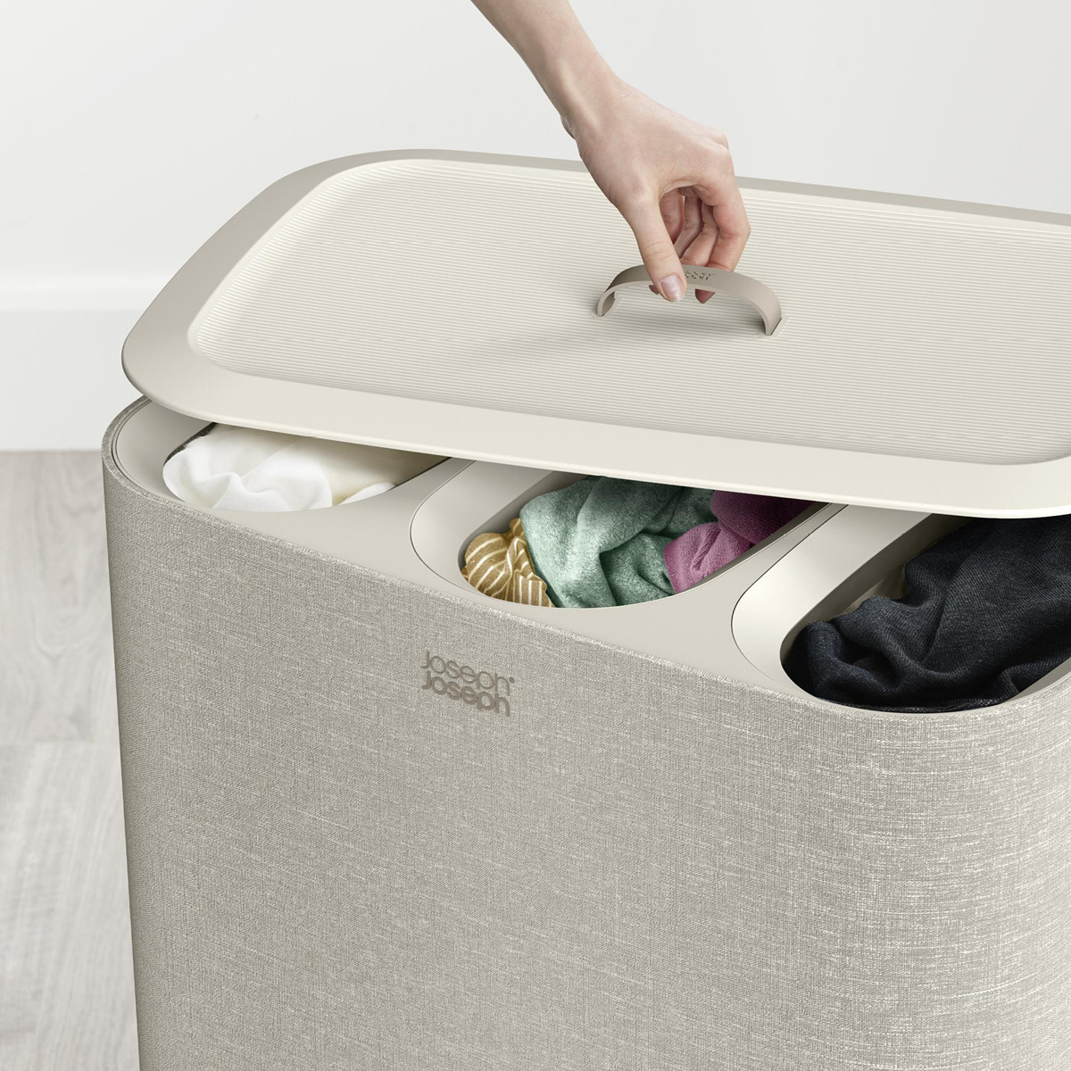 Joseph Joseph Tota Trio skittentøyskurv 90L ecru