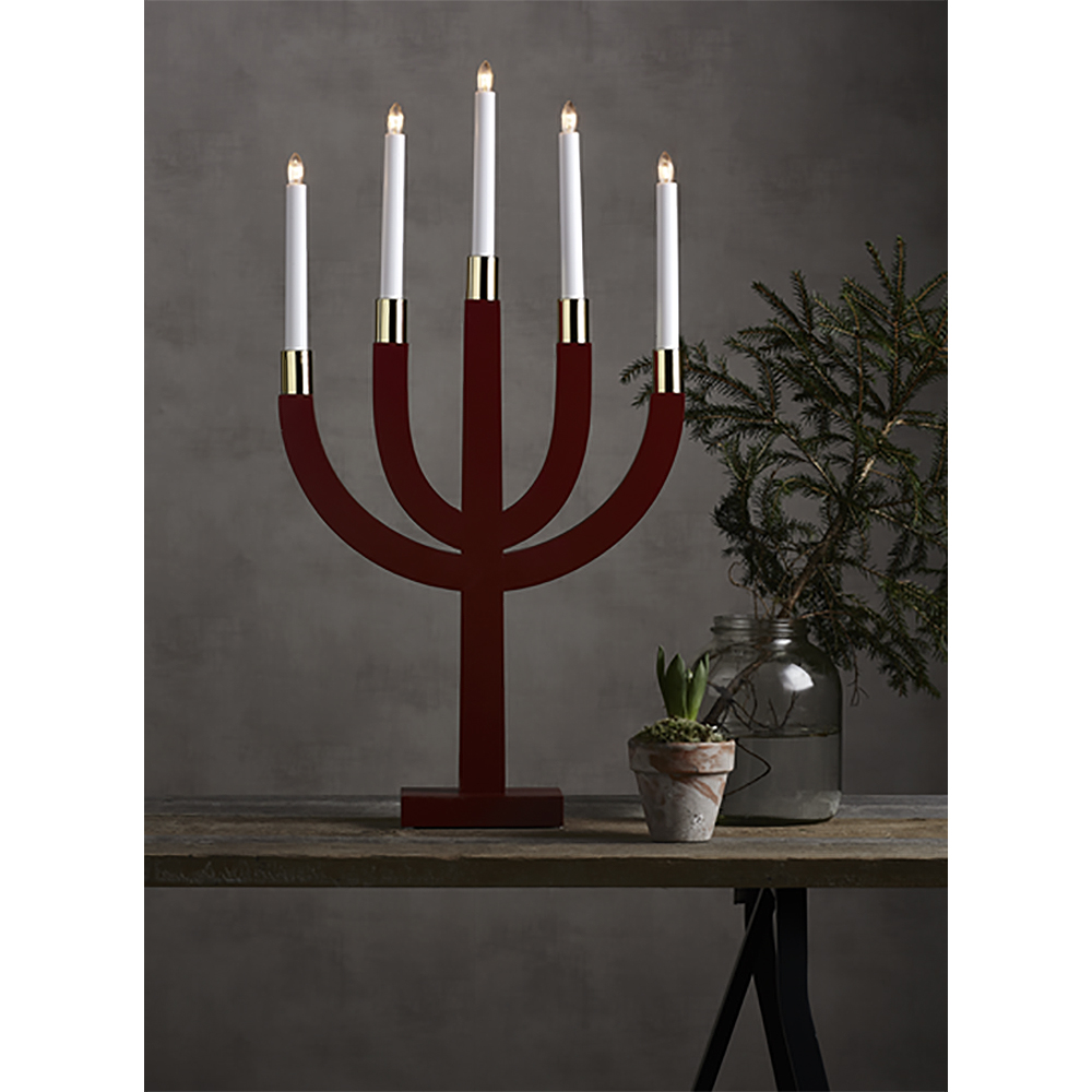 Star Trading Elias adventslysestake 67 cm rød