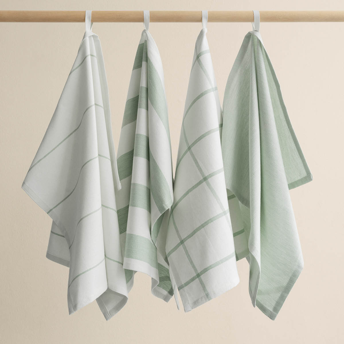 Blomus Taulo kökshandduk 70x50 cm 2-pack vit/grön rutig