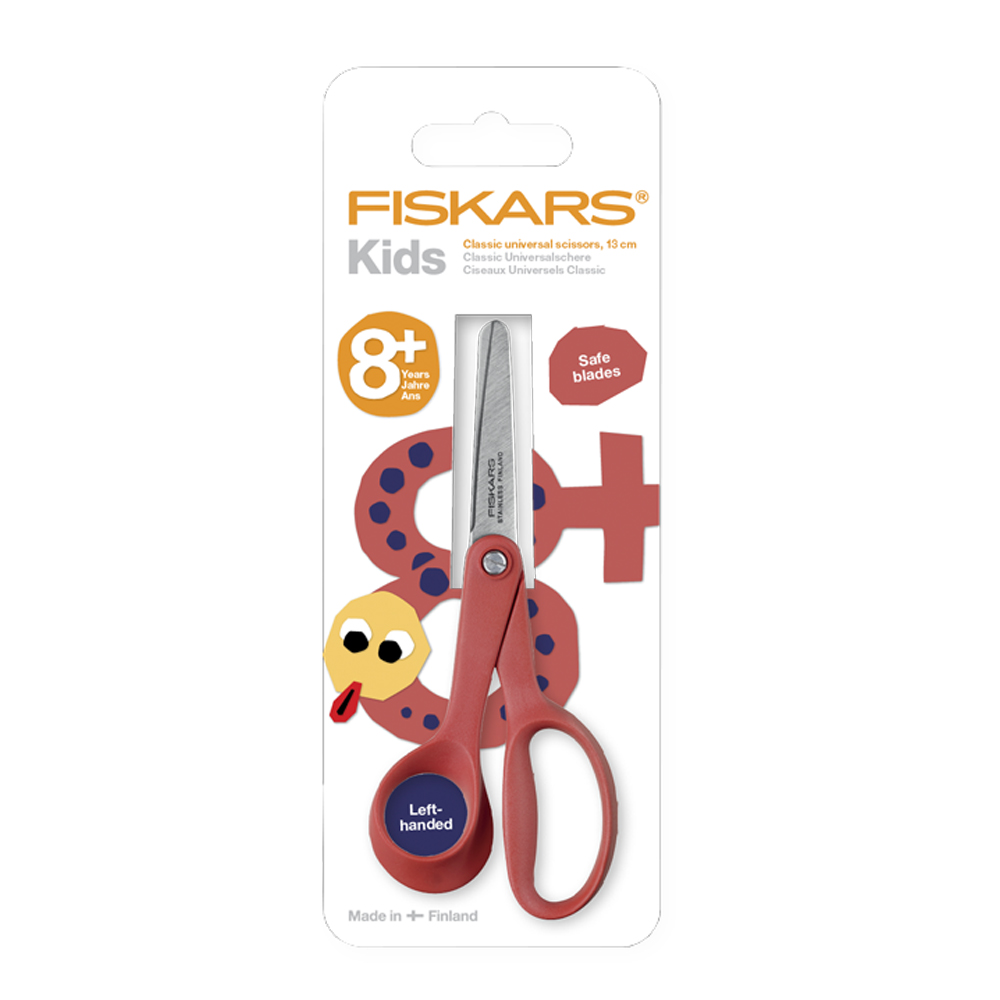 Fiskars First barnesaks venstrehendt 13 cm rød