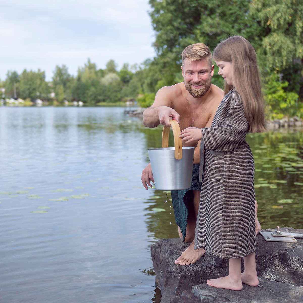 Rento Bastuhink 25,5 cm stål/bambu