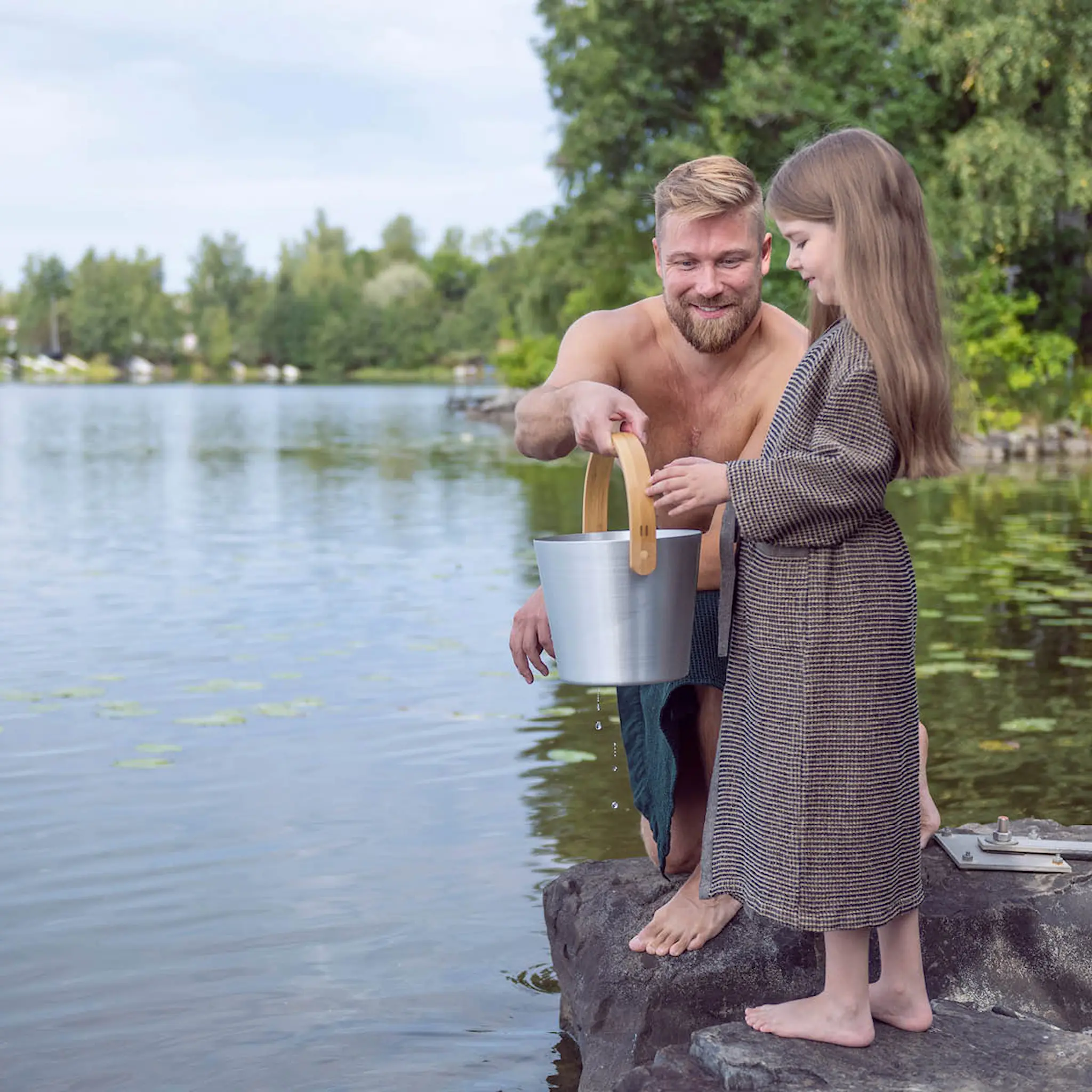Rento Bastuhink 25,5 cm stål/bambu