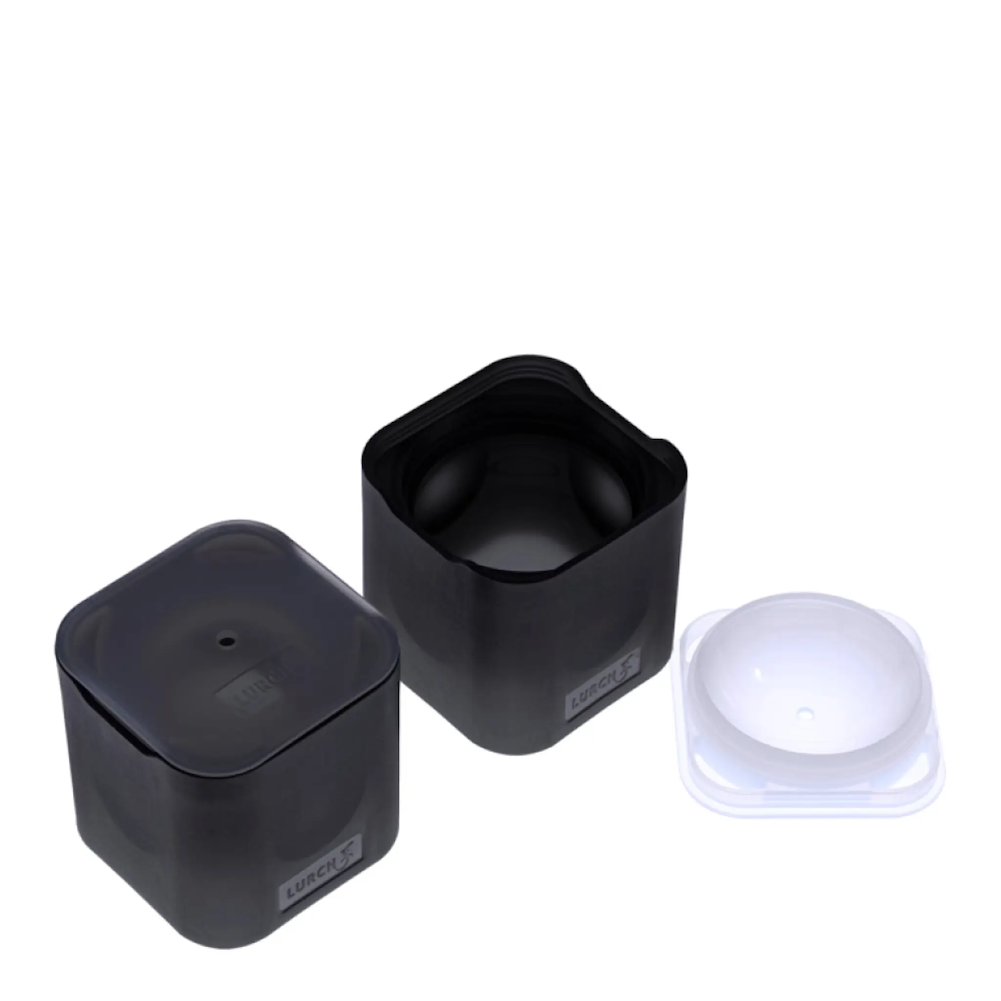 Lurch Isform Kulor med lock 2-pack Ø6cm Svart