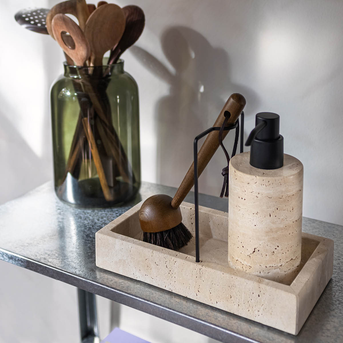 Mette Ditmer Travertine organiserer for oppvaskredskaper 24x12 cm lin