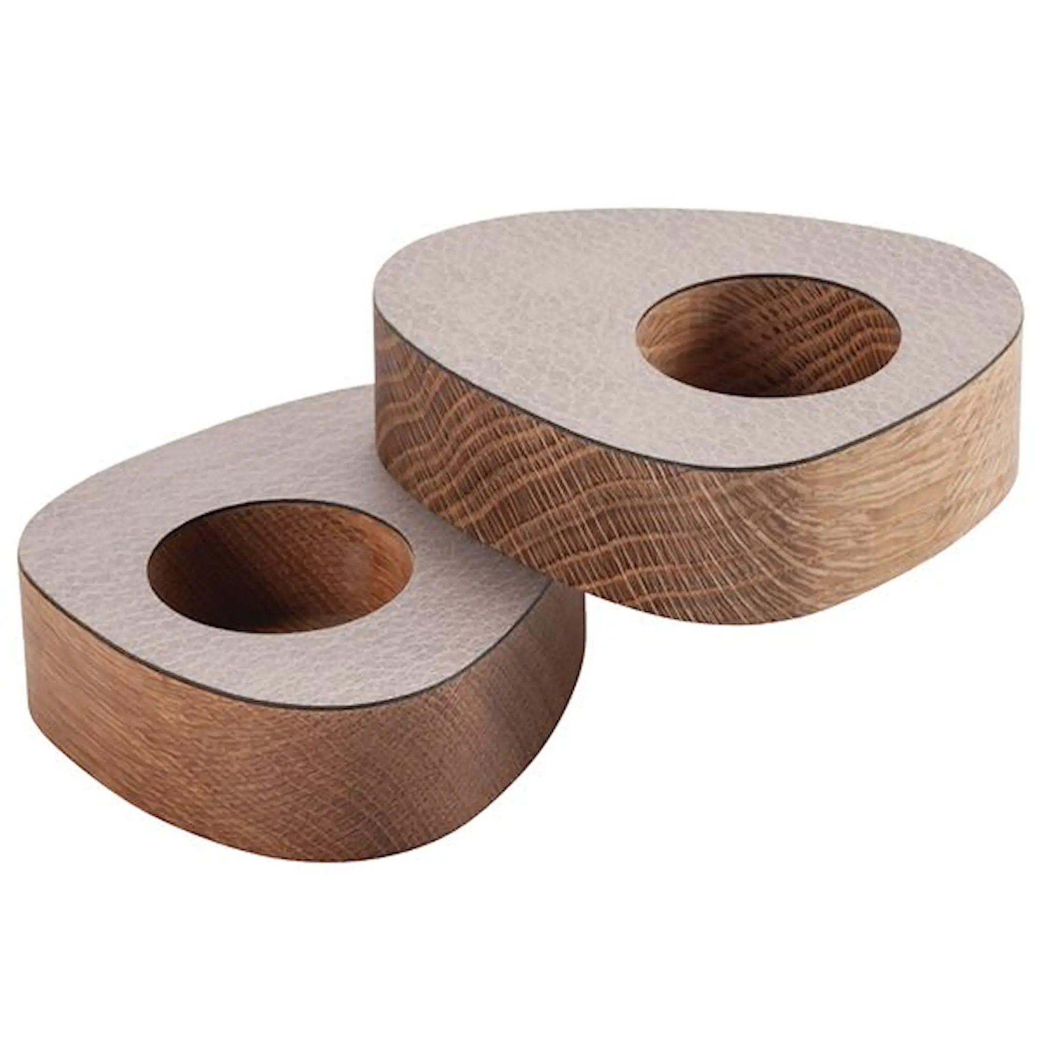 LIND DNA Curve Nupo Värmeljushållare 2-Pack 8x10 cm Varmgrå