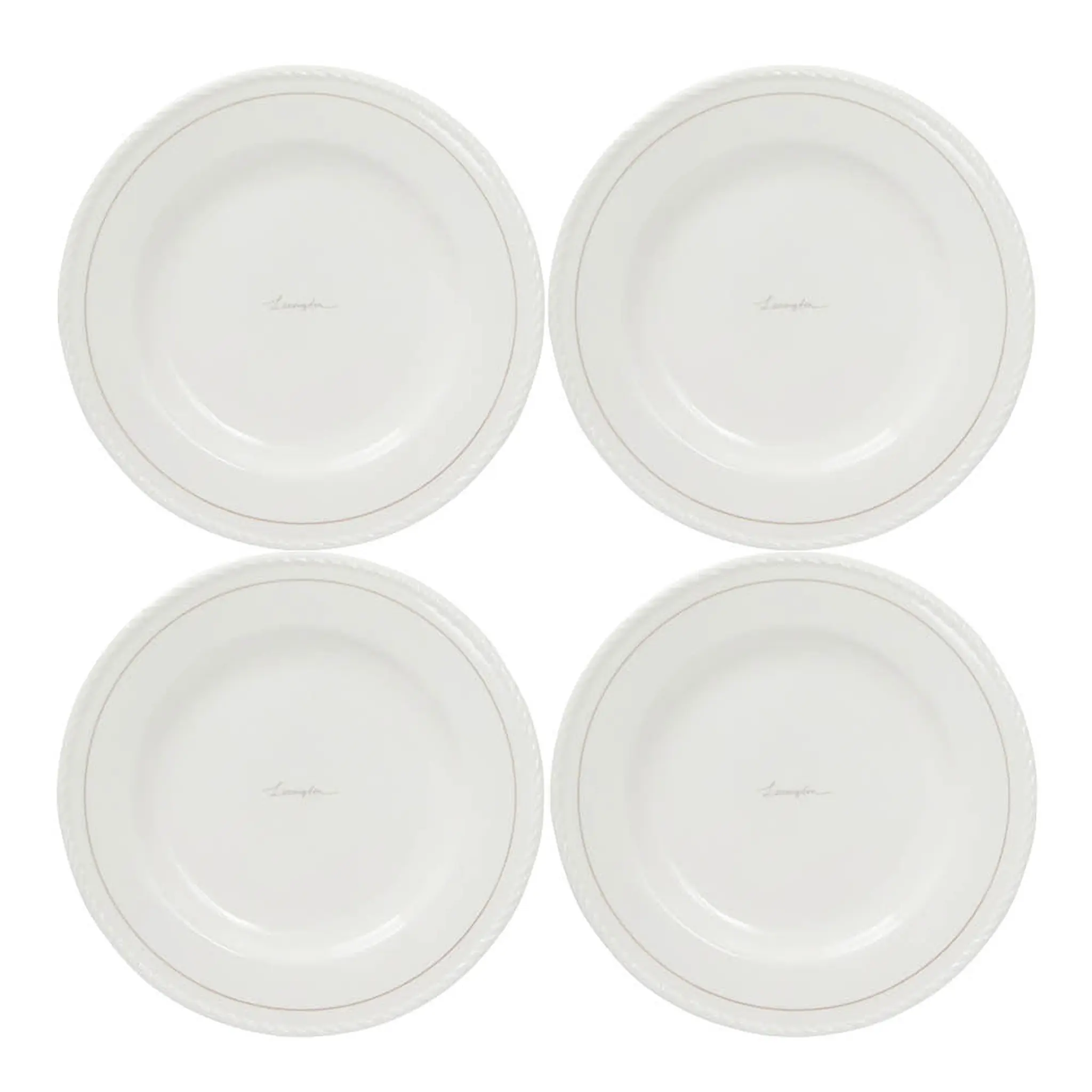 Lexington Icons tallrik 22 cm 4-pack vit/beige