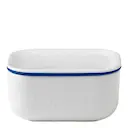 White Fluted Smörask med lock 42 cl