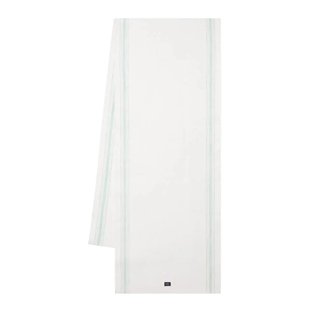 Løper bomull 50x250 cm grønn/hvit stripete