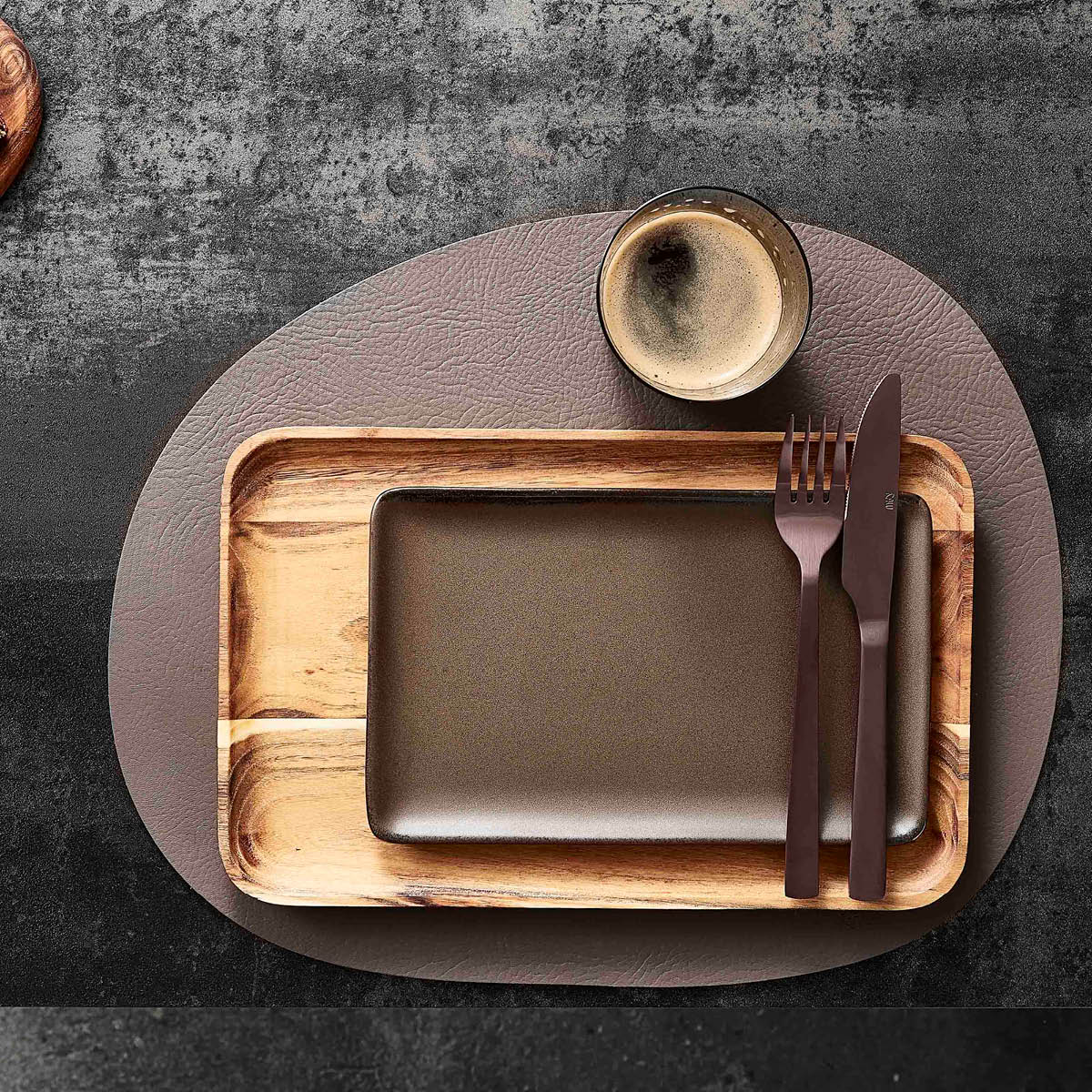 Aida RAW Metallic Brown tallerken 23,5x15 cm