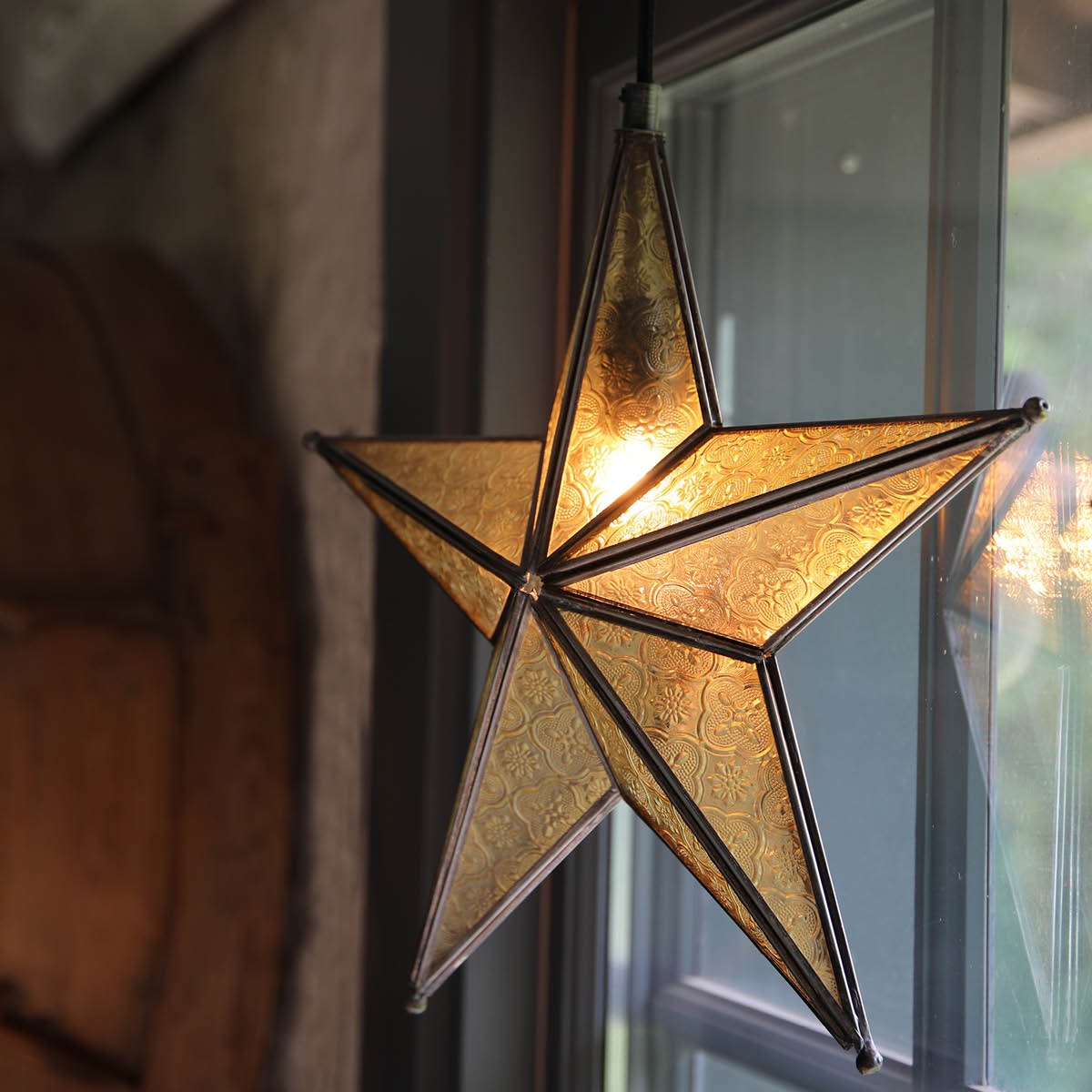 Markslöjd Ayla stjerne anheng 1 lys antikk tinn/brun