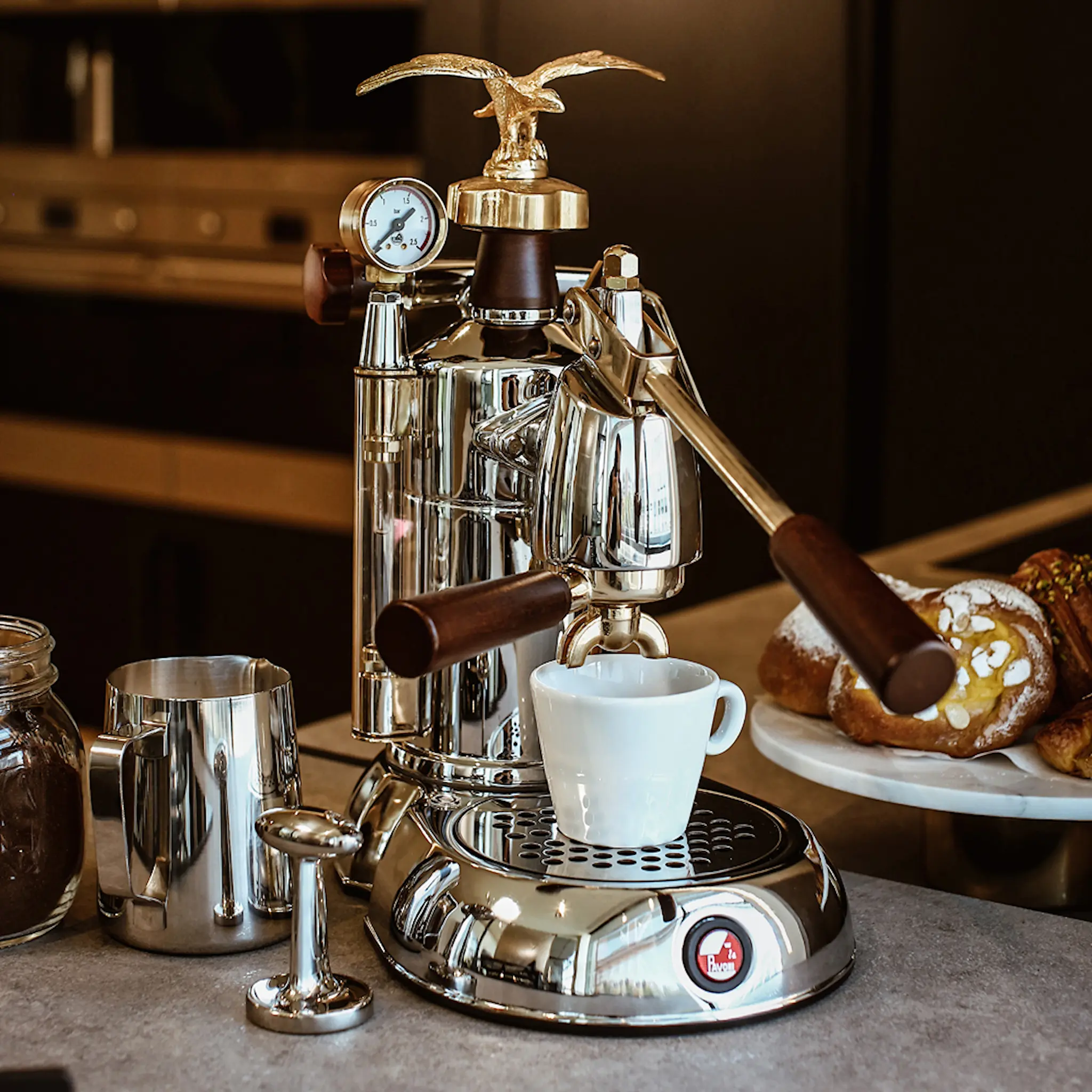 La Pavoni Esperto Manuell Kaffemaskin med Hävarm Rostfritt Stål