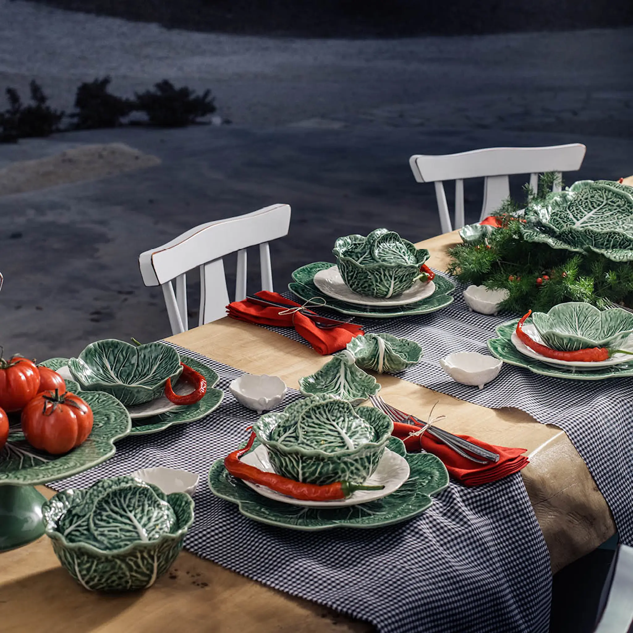 Bordallo Pinheiro Cabbage terrin 2 L kålgrön