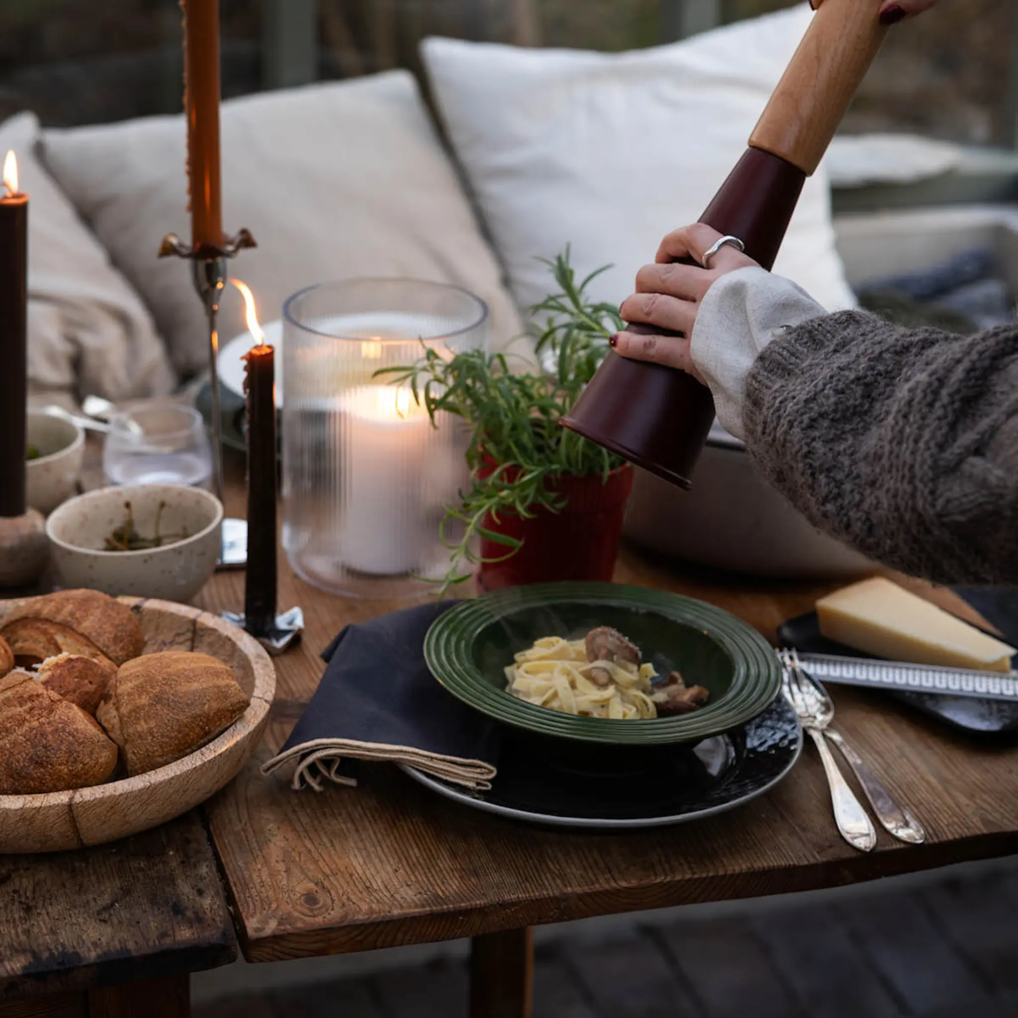 Sagaform Coffee & More djup tallrik 22 cm grön