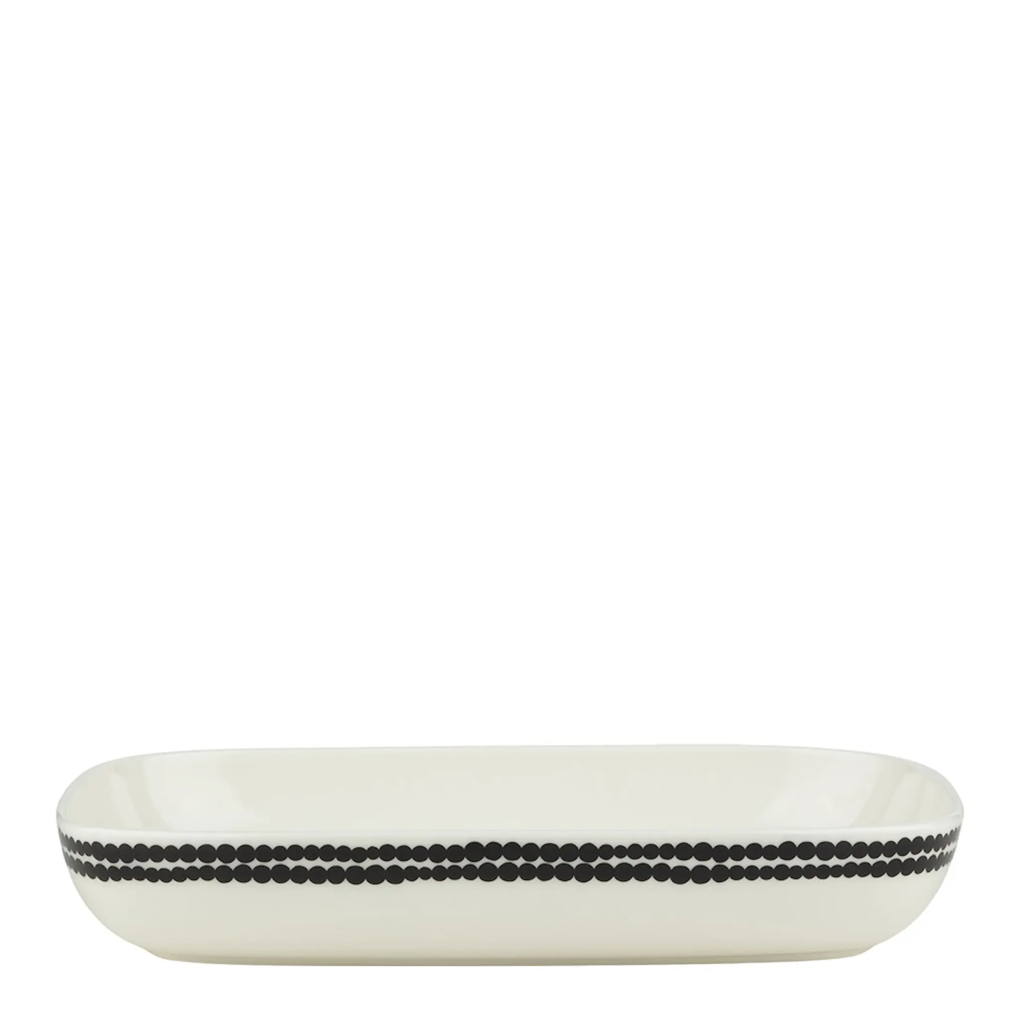 Marimekko Siirtolapuutarha serveringsfat 18x25 cm svart/vit