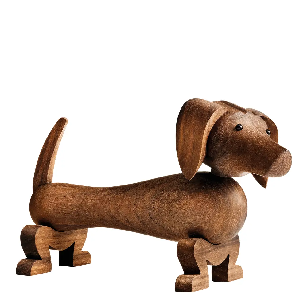 Puinen Koira 10,5 cm Pähkinäpuu