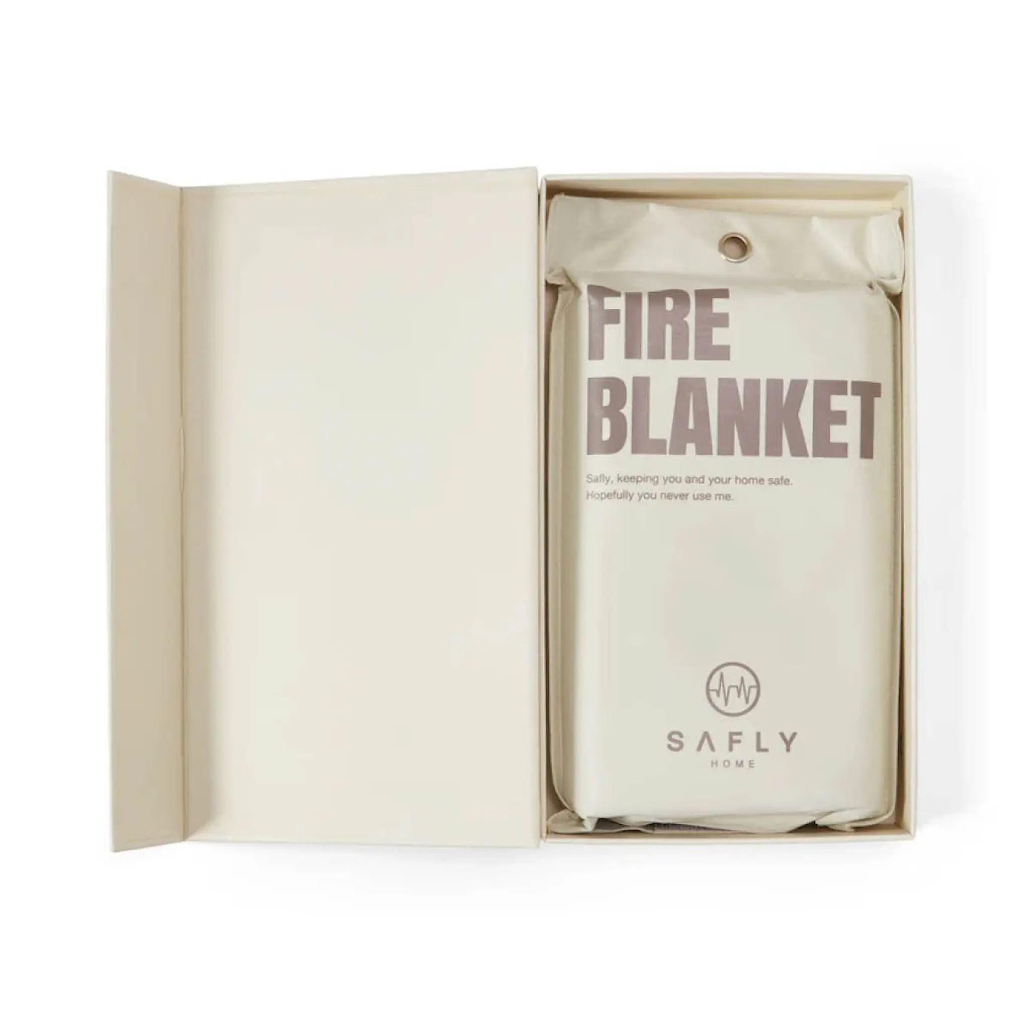 Safly Coffee Table Book med brandfilt 16x28 cm krämvit