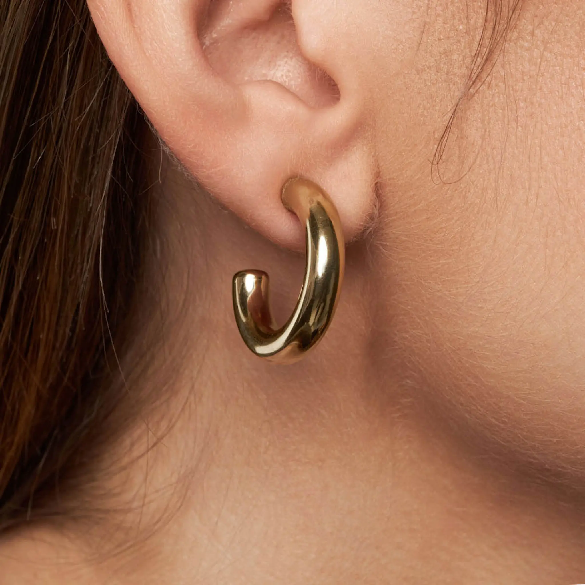 A&C Oslo AS Steel - Essentials hoops øredobber chunky 24 mm gull