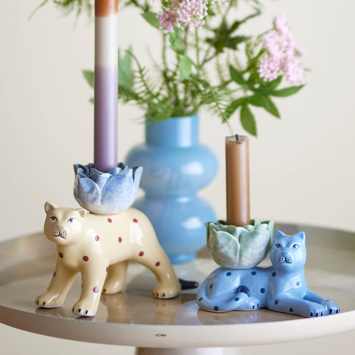 Bloomingville Rory lysestake 13,5 cm 2 stk blå