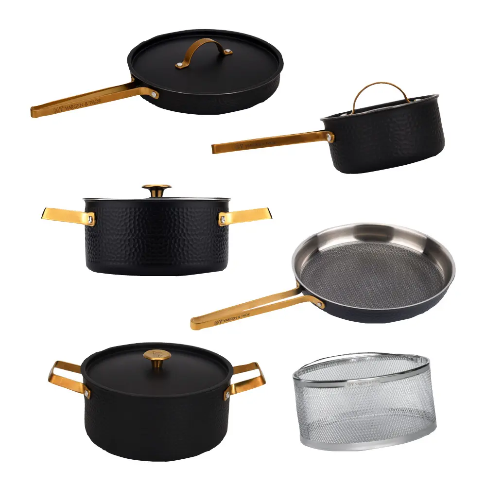 Arvet XL Kattilasarja 6 osaa Musta/Messinki