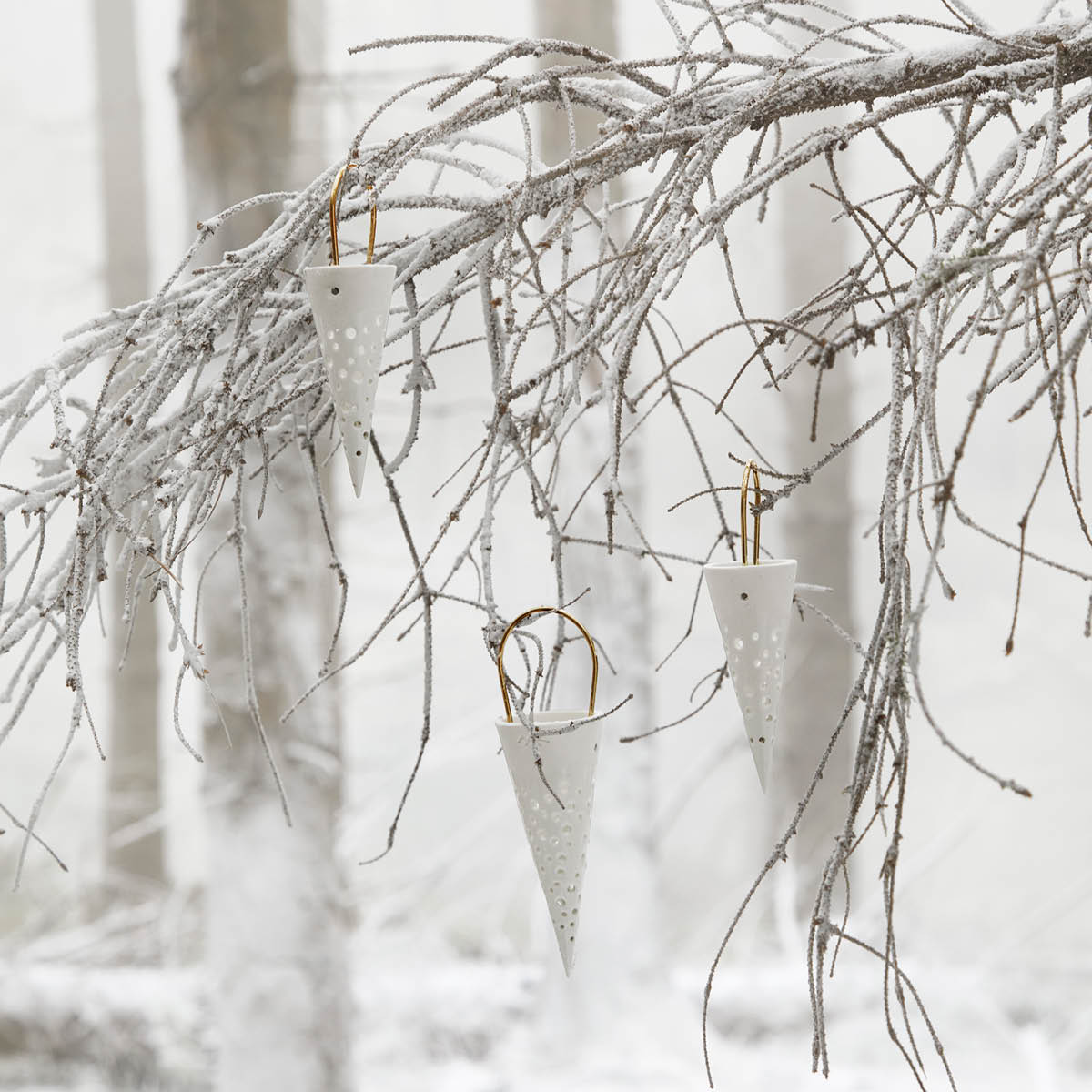 Kähler Nobili Julekremmerhus H15 cm snøhvit