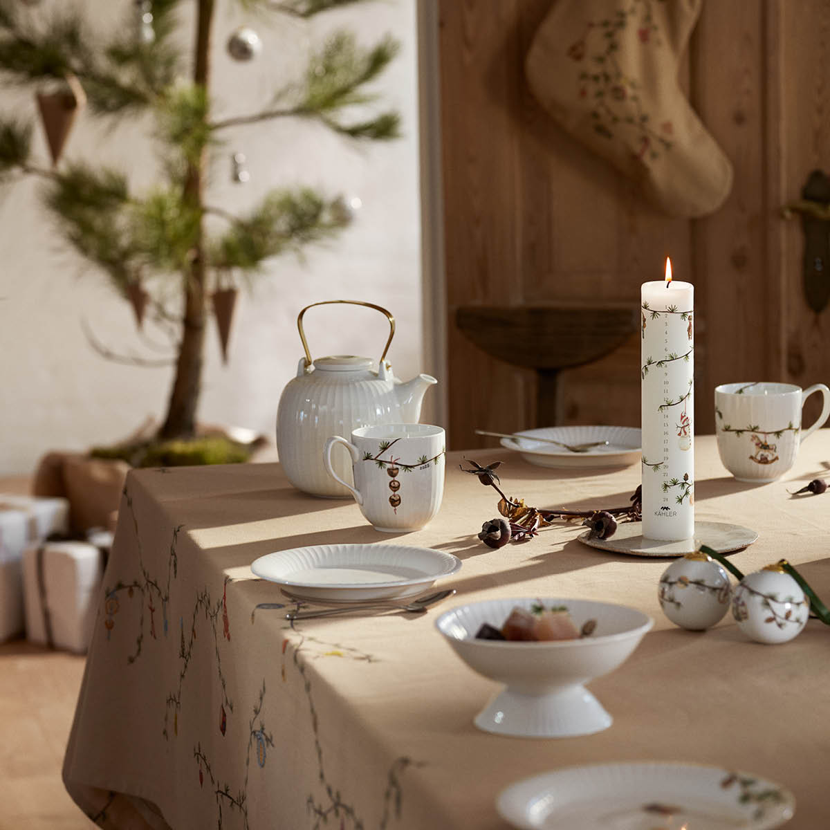 Kähler Hammershøi Christmas kalenderlys 2025 25x5 cm